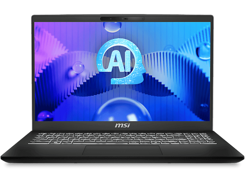Portátil - MSI Modern 15 H AI C1MG-026ES, 15.6 " Full-HD, Intel® Core™ Ultra 7-155H, 16 GB RAM, 512 SSD, UHD Graphics, Windows 11, Negro