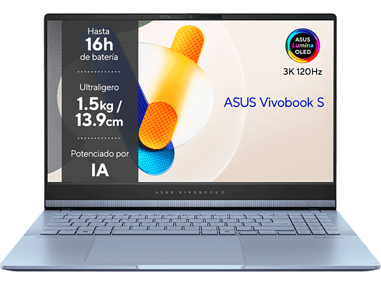 Portátil - ASUS VivoBook OLED S5506MA-MA050W Copilot+ PC, 15.6" 3K, Intel® Core™ Ultra 7-155H, 16GB RAM, 1TB SSD, Arc, Windows 11 Home