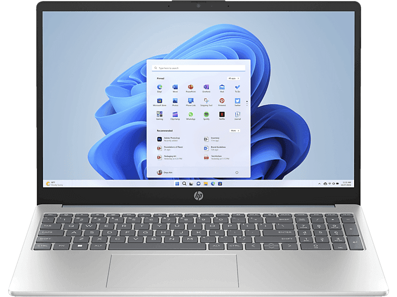 Portátil - HP 15s-fd0111ns, 15.6" Full HD, Intel® Core™ i7-1255U, 16GB RAM, 512GB SSD, Gráficos Iris® Xe, Windows 11 Home, Azul lunar