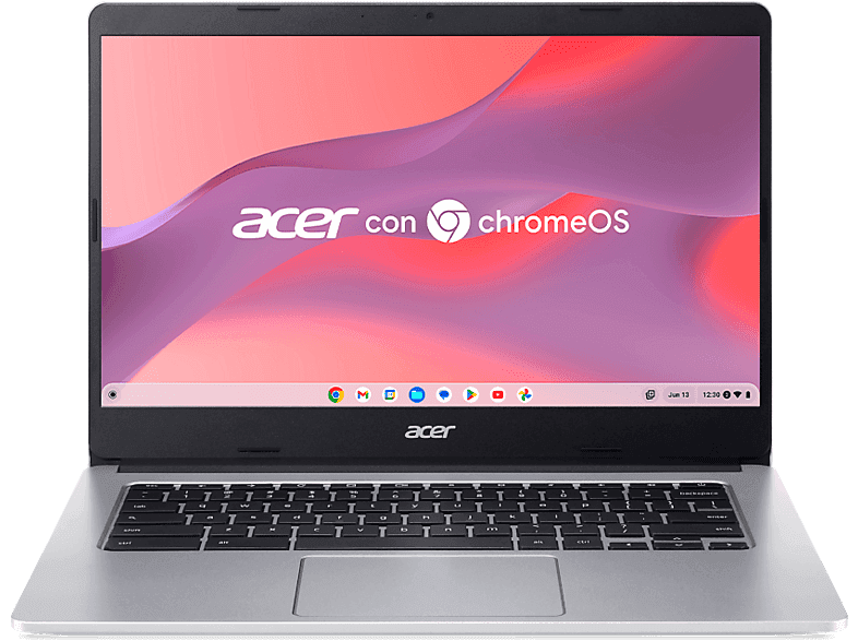 Portátil - Acer Chromebook 314 CB314-2H-K5J3, 14" Full-HD, Mediatek MTK MT8183, 8GB RAM, 128GB eMMC, Mali-G72, Chrome OS, Plata