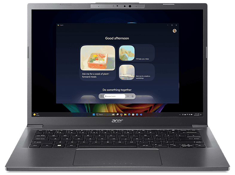 Portátil - Acer Aspire 14 AI A14-52M Copilot+ PC, 14" WUXGA OLED, Intel® Core™ Ultra 7 258V, 47 TOPS, 32GB RAM, 1TB SSD, Arc™ GPU Graphics, Windows 11