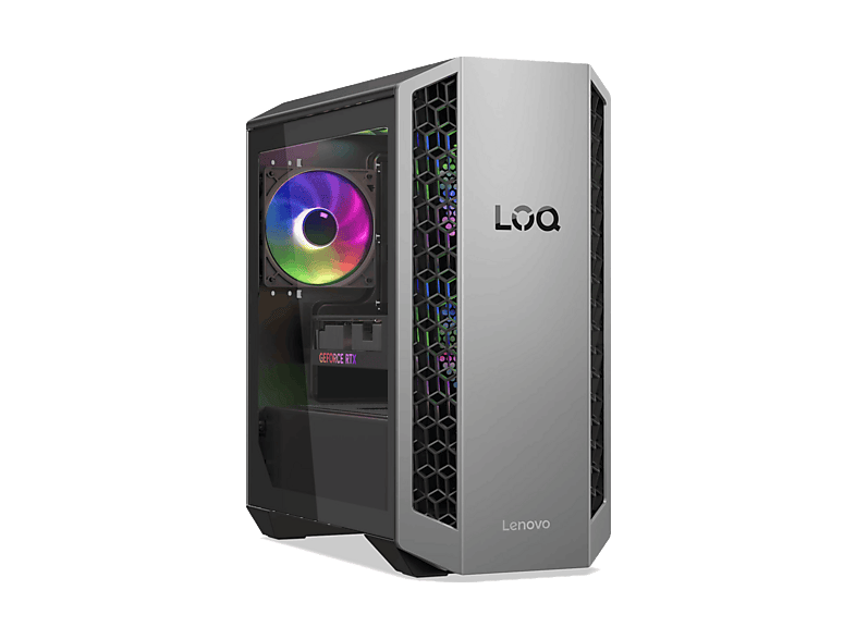 PC gaming - Lenovo LOQ Tower 26ADR10, AMD Ryzen™ 7 8745HX, 16GB RAM, 512GB SSD, GeForce RTX™ 5060, Windows 11 Home, Gris