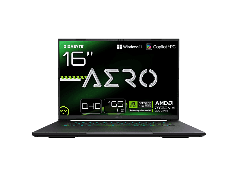 Portátil gaming - Gigabyte AERO X16 1WH Copilot +PC, 16" WQXGA, AMD Ryzen™ AI 7 350, 32 GB RAM, 1 TB SSD, GeForce RTX™ 5070, Windows 11