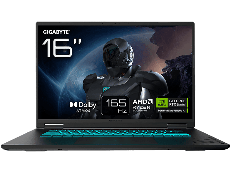 Portátil gaming - Gigabyte GAMING A16 3VHK3ES864SD, 16" WUXGA, AMD Ryzen™ 7 260, 32 GB RAM, 1 TB SSD, GeForce RTX™ 5060, Sin sistema operativo