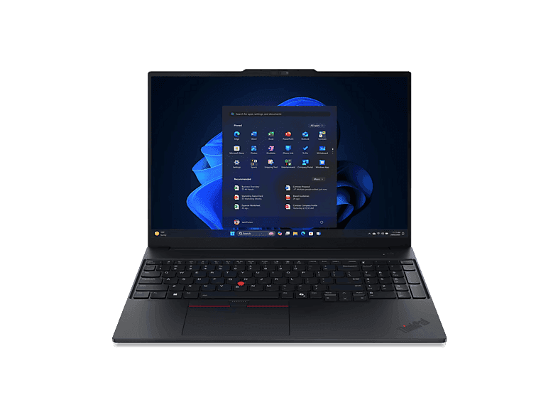 Portátil - Lenovo ThinkPad E16 Gen 3 Profesional Copilot+ PC, 16" WUXGA, Intel® Core™ Ultra 5 226V, 40 TOPS, 16GB RAM, 512GB SSD, Arc™ 130V, W11 Pro