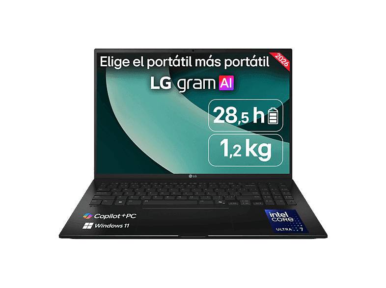Portátil - LG gram 16Z90TL-G.AU88BN Copilot+ PC, 16 " WQXGA, Intel® Core™ Ultra 7 258V 47TOPS, 32GB RAM, 1TB SSD, Arc™ Onboard Graphics, Windows 11H