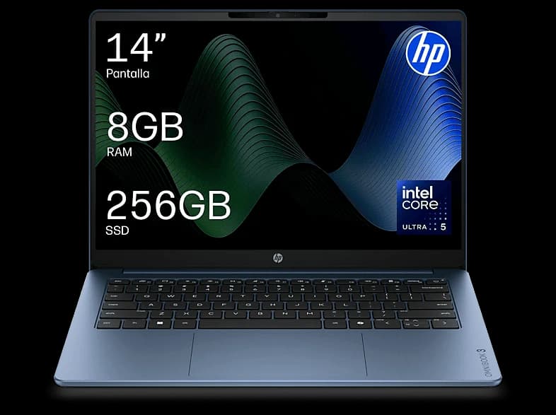 Portátil - HP OmniBook 3 AI 14-ht0001nsx, 14" 2K, Intel® Core™ Ultra 5 225U, 8 GB RAM, 256 SSD, Sin sistema operativo, cargador