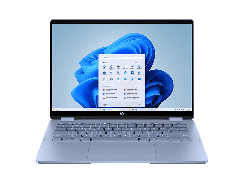 Convertible 2 en 1 - HP OmniBook 5 Flip 14-fp0047ns, 14" DCI 2K, Intel® Core™ 120U, 16 GB RAM, 512 GB, Windows 11 Home, Sin cargador, Celeste