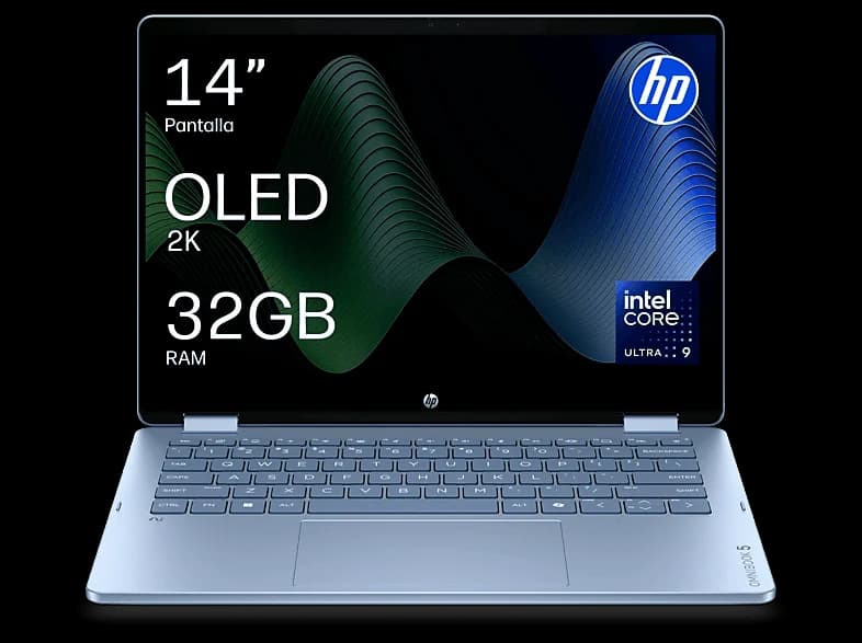 Convertible 2 en 1 - HP OmniBook 5 Flip Next Gen AI 14-km0001nsx Copilot+PC, 2K, Intel® Core™ Ultra 9 386H,50TOPS, 32GB RAM,1TB SSD,W11H, Sin cargador