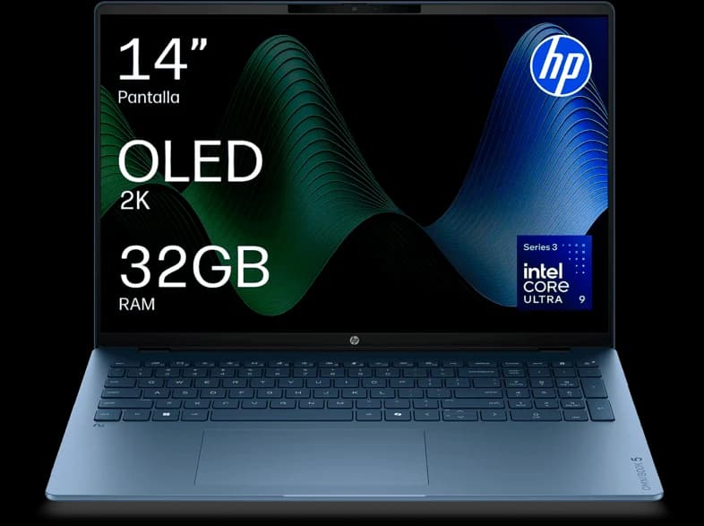 Portátil - HP OmniBook 5 Next Gen AI 14-hh0002ns Copilot+PC, 14"2K, Intel® Core™ Ultra 9 386H,50 TOPS, 32GB RAM, 1TB SSD, Windows11 Home, Sin cargador
