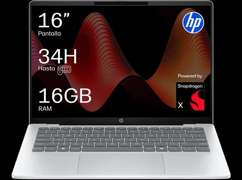 Portátil - HP OmniBook 3 Next Gen AI 16-bz0002nsx Copilot+PC, 16"2K, Snapdragon® X X1-26-100, 45 TOPS, 16 GB RAM, 512 SSD, W11 Home, Sin cargador