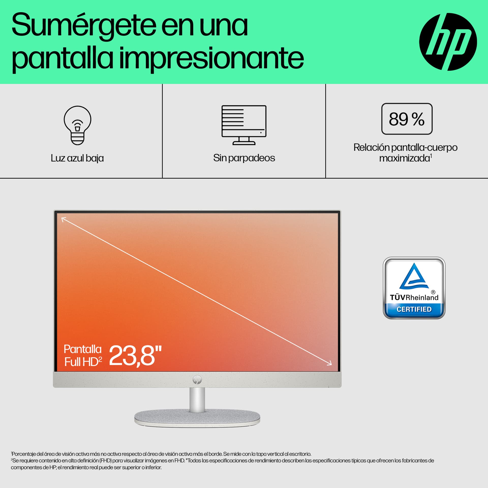 All in One - HP 24-cr0161ns 23,8" Full HD, AMD Ryzen™ 5 7520U, 16 GB RAM, 512 SSD, Gráficos Radeon™ 610M, Sin Sistema Operativo, Blanco - imagen 12