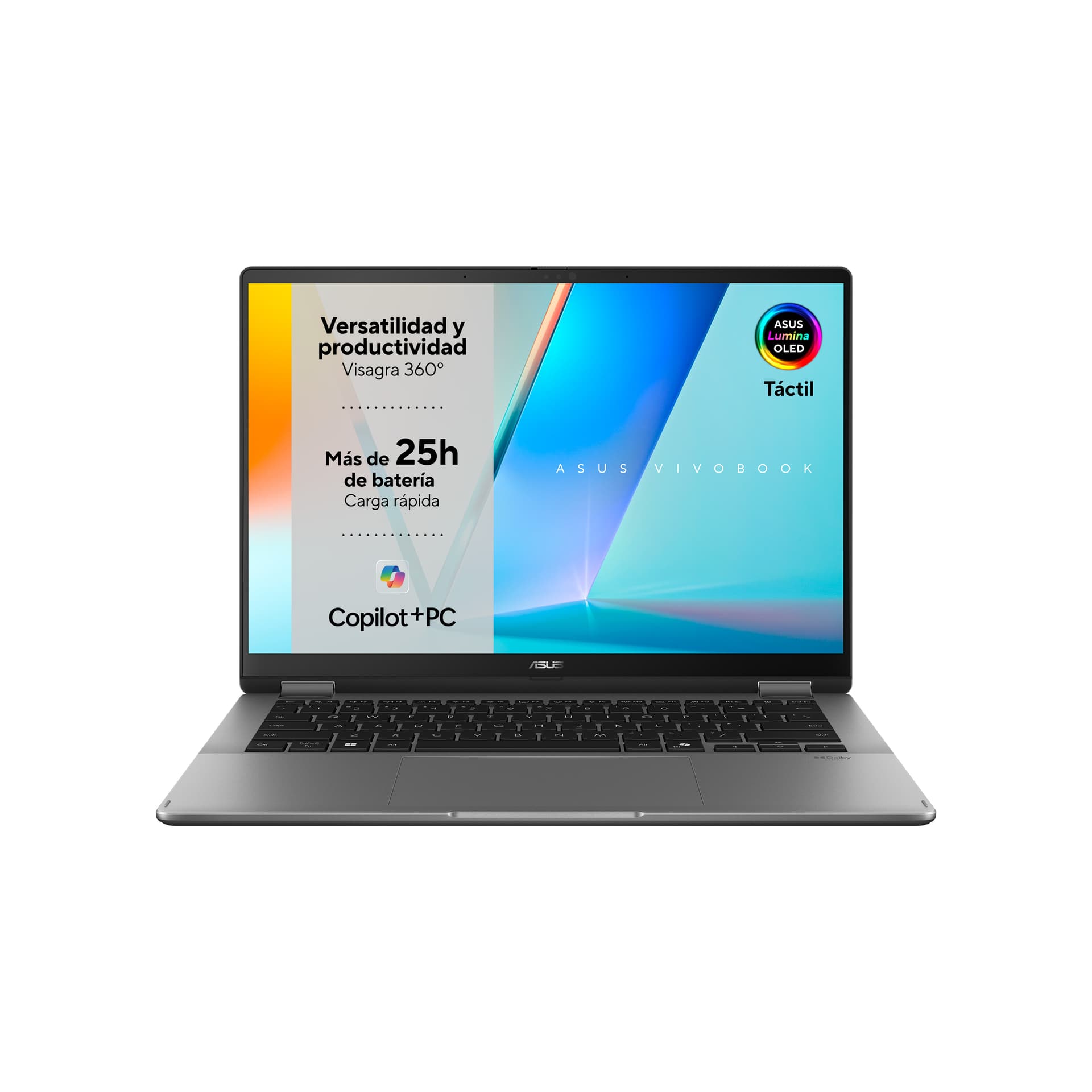 Convertible 2 en 1 - Asus Vivobook 14 OLED TP3407SA-QL016W Copilot+ PC, 14" WUXGA, Intel® Core™ Ultra 7 258V 47 TOPS, 32GB RAM, 1TB, UHD Graphics, W11 - imagen 3