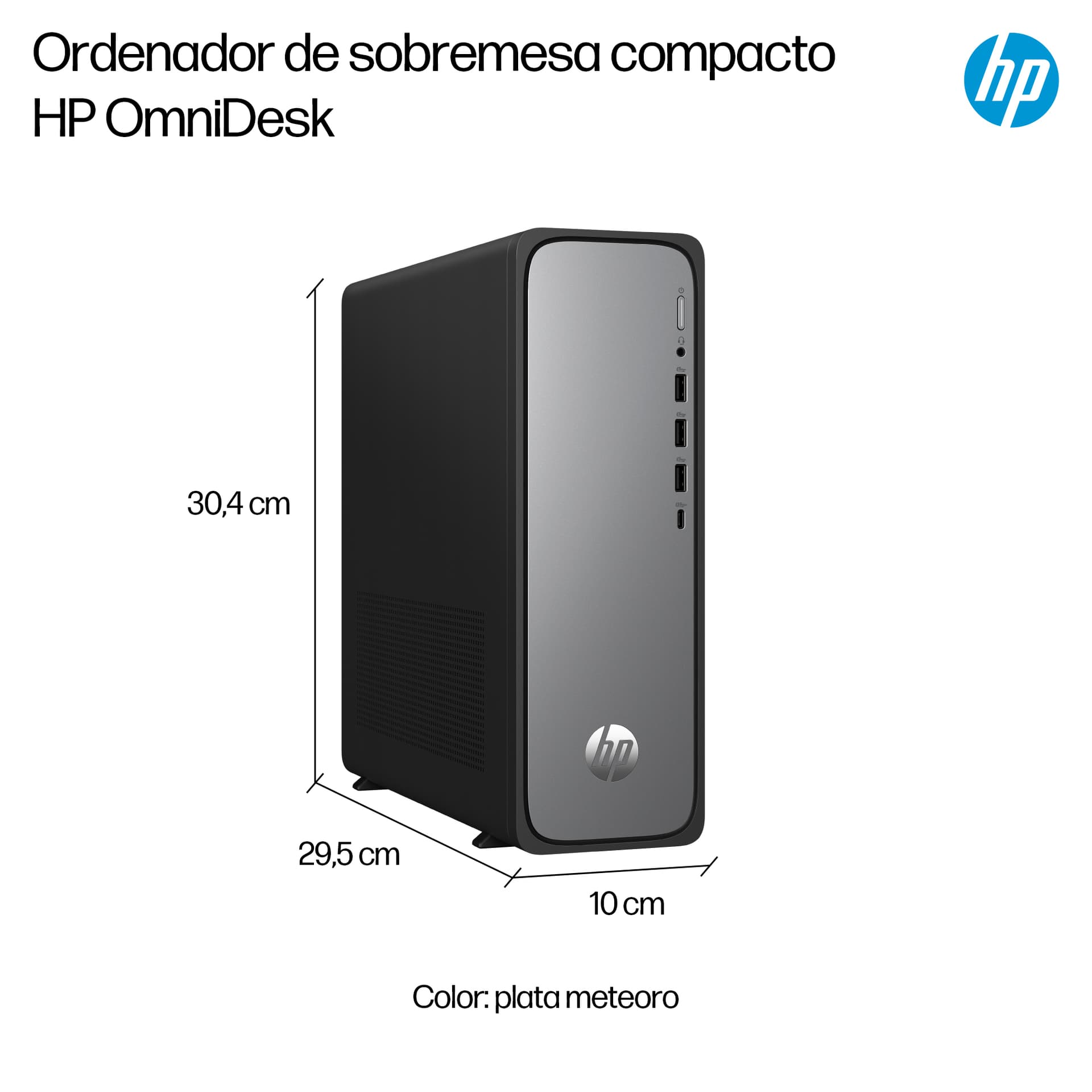 PC sobremesa - HP S03-0005ns, Intel® Core™ i5-14400, 16GB RAM, 512GB SSD, UHD Graphics, Sin sistema operativo, Plata - imagen 6