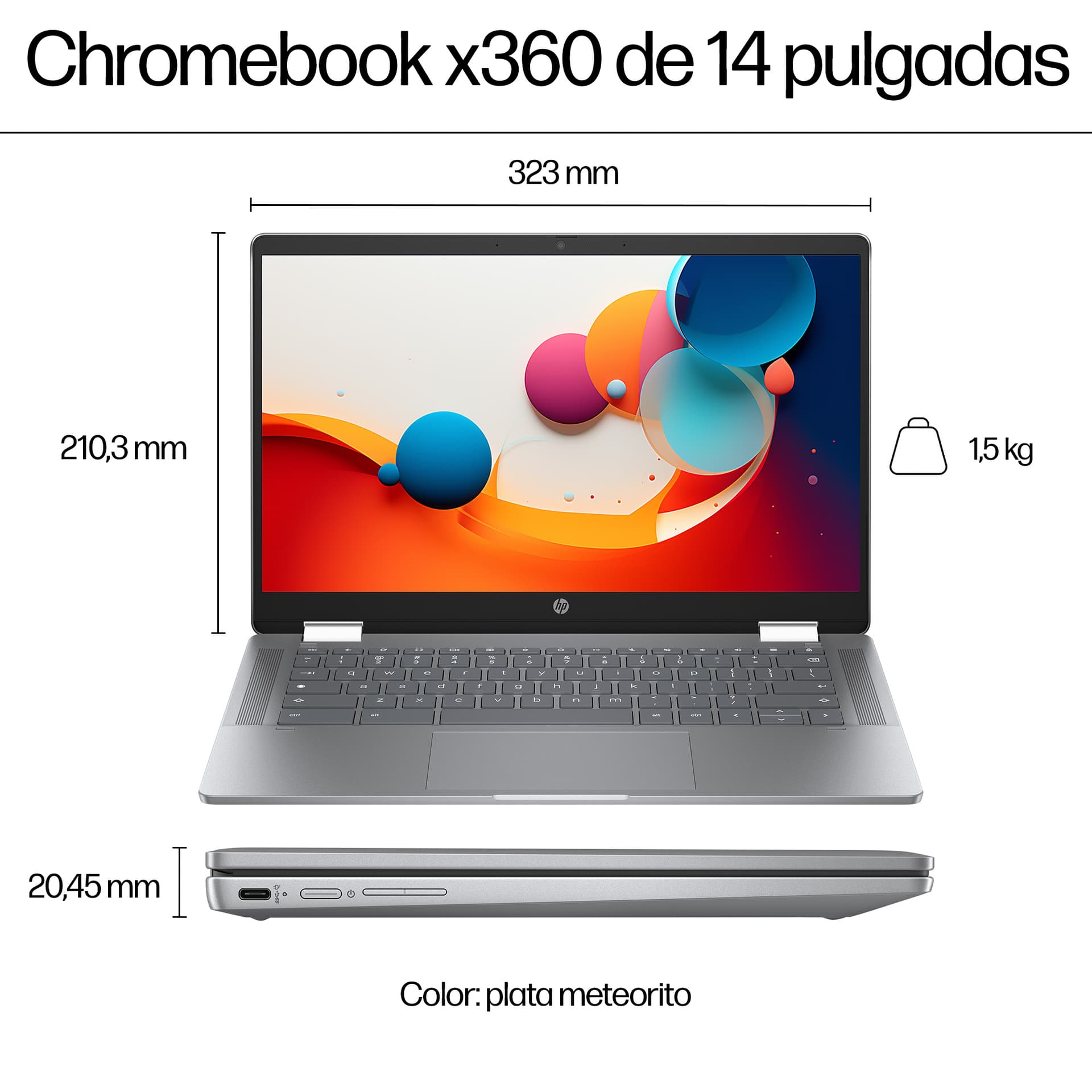 HP - Chromebook convertible 2 en 1 HP Chromebook Plus 14b-cd0000ns x360, i3-N305, 8GB, 256GB UFS, 14', ChromeOS. - imagen 6