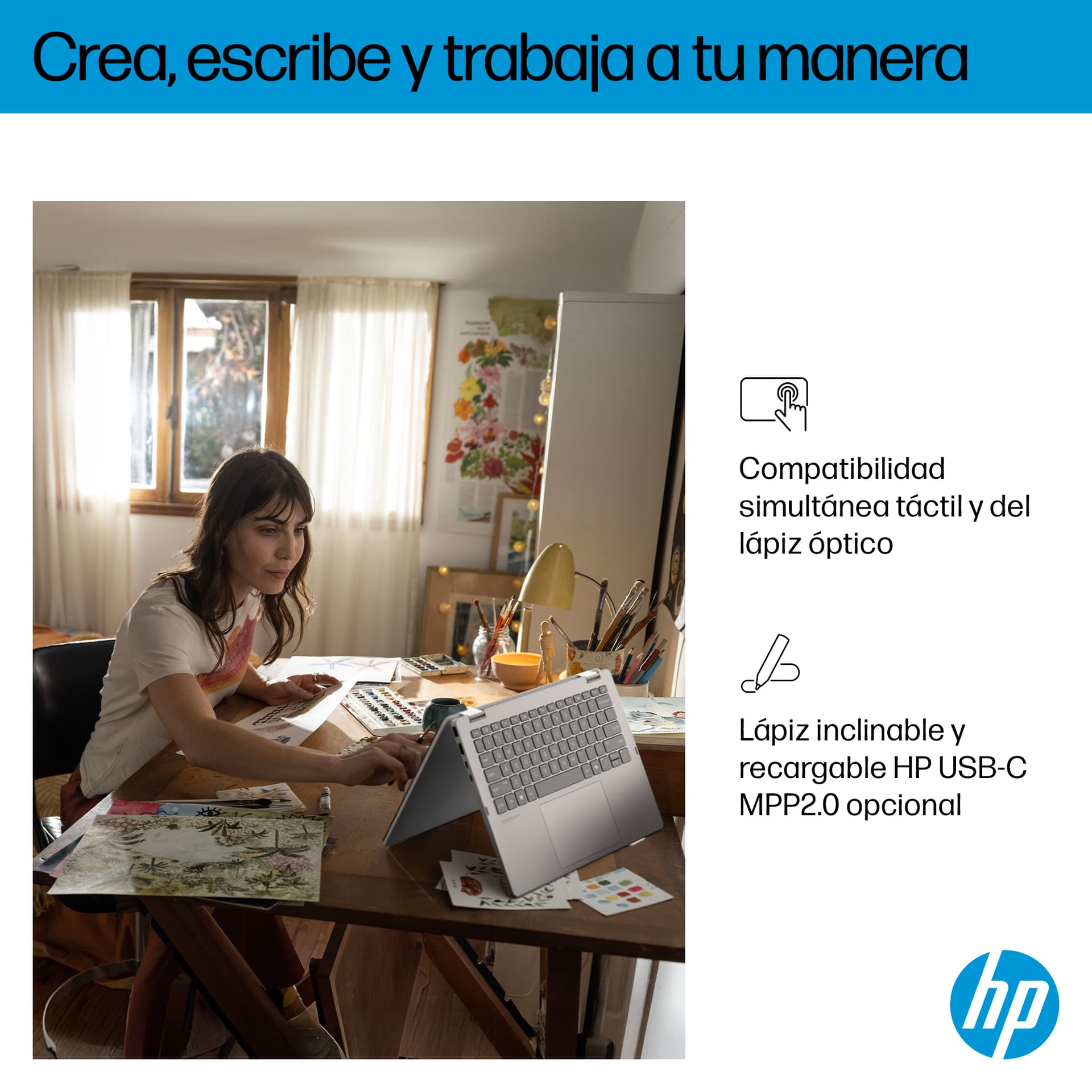 HP - Convertible 2 en 1 HP OmniBook 5 Flip 14-fp0003ns, Intel Core 7-150U, 16GB, 1TB SSD, 14', W11. - imagen 9