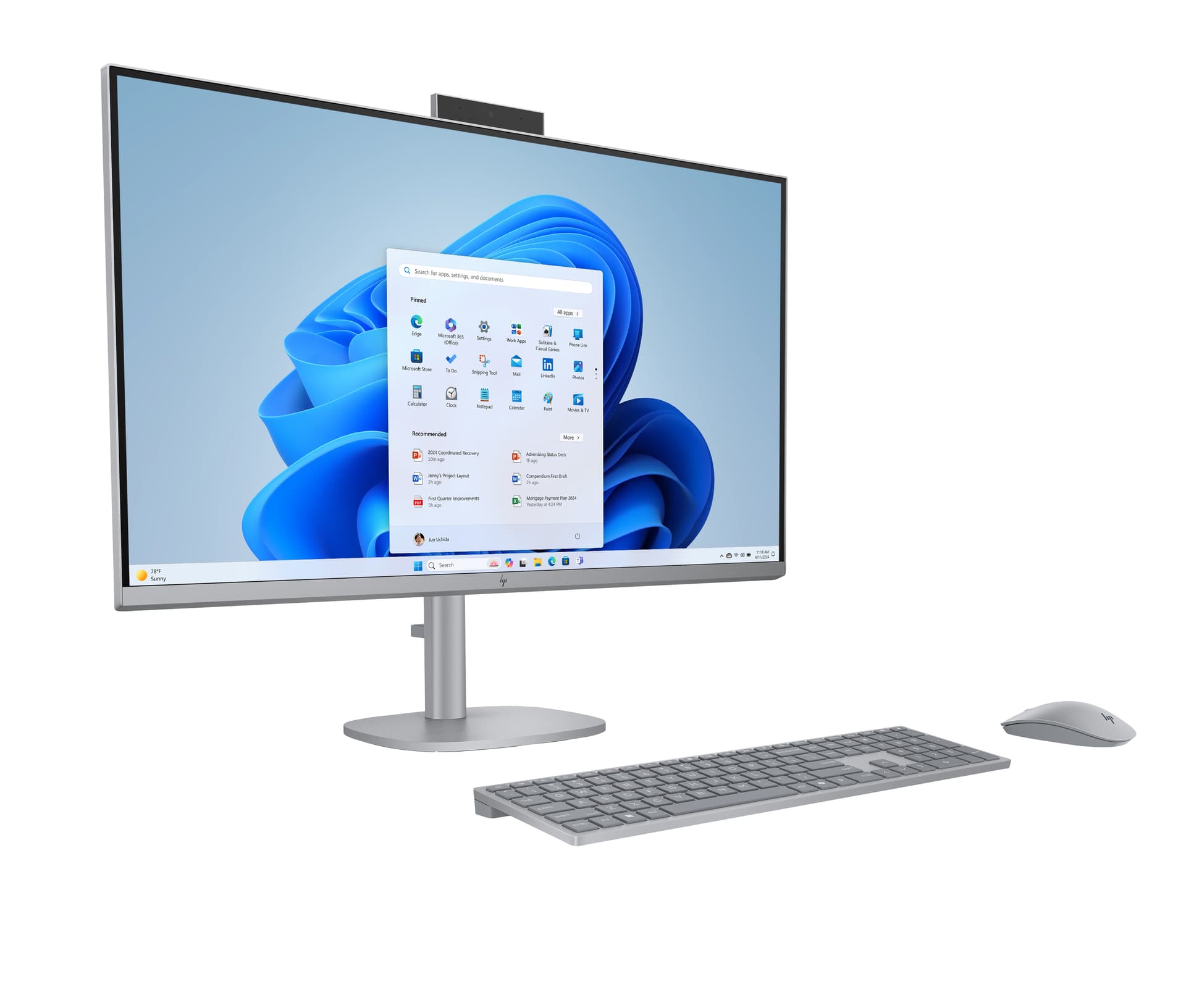 All in one - HP OmniStudio X 32-c0027ns PC, 31.5" UHD 4K, Intel® Core™ Ultra 7 155H, 32GB RAM, 1 TB SSD, Windows 11 Home, Plata meteoro - imagen 3