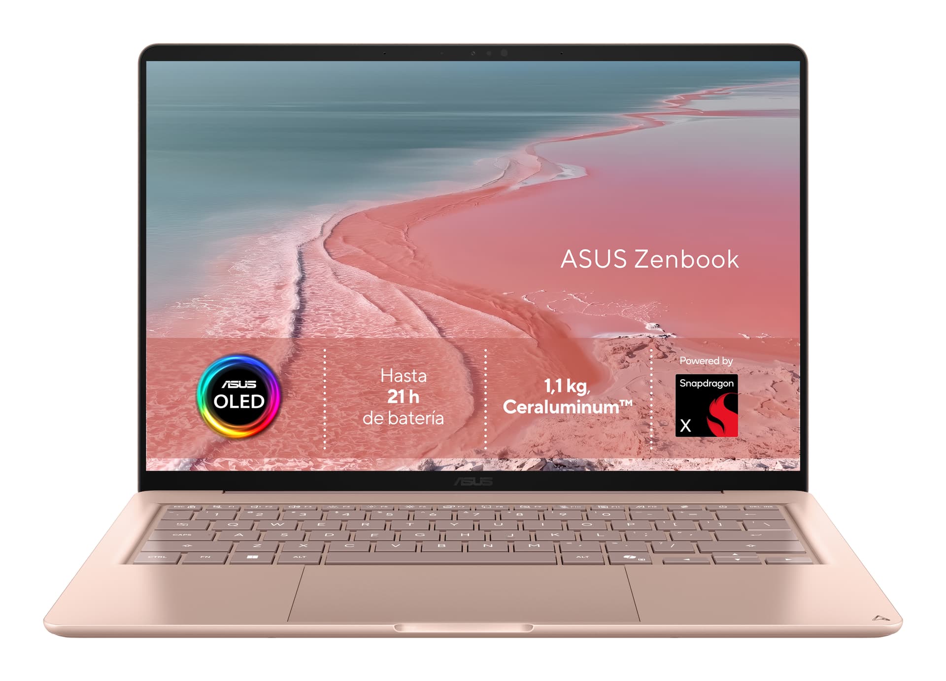 Asus - Portátil ASUS Zenbook 14 OLED Copilot+ PC UX3480QA-U1091W, Snapdragon X1-26-100, 16GB, 256GB SSD, 14", W11. - imagen 2