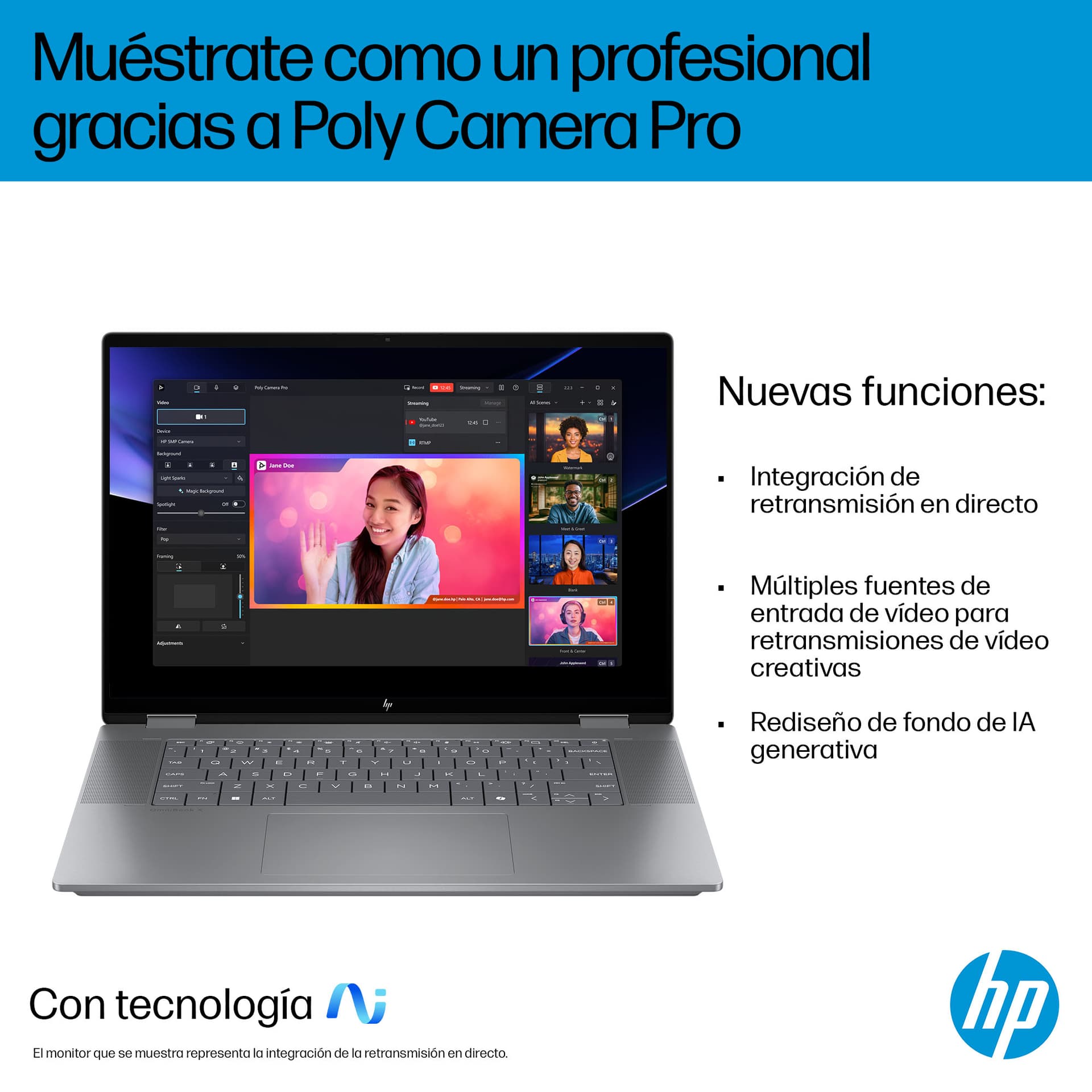 HP - Convertible 2 en 1 HP OmniBook X Flip 16-ar0001ns, Copilot+PC, Ryzen IA 7-350, 16GB, 1TB SSD, 16' OLED, W11. - imagen 12