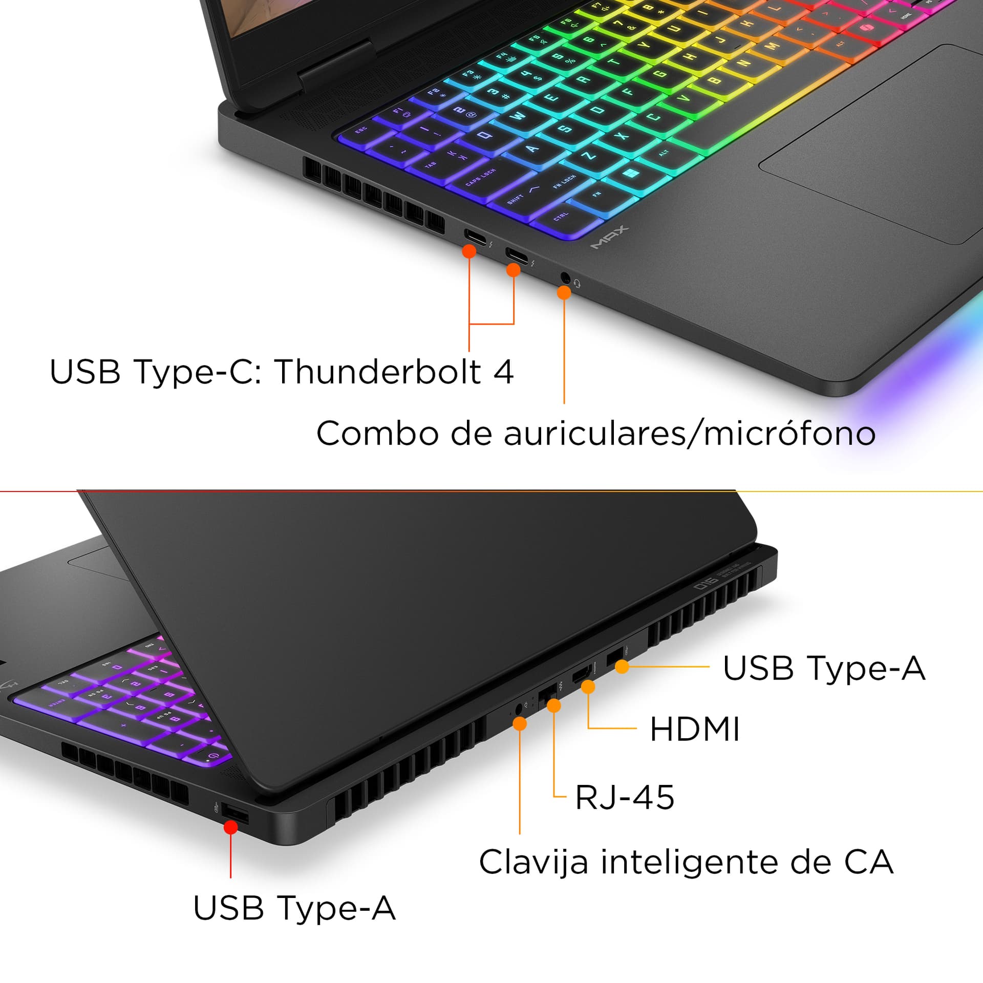 HP - Portátil Gaming OMEN MAX 16-ak0006ns, Copilot+PC, Ryzen AI 9-HX 375, 32GB, 1TB SSD, Nvidia GeForce RTX 5070Ti 12GB, 16', W11. - imagen 6