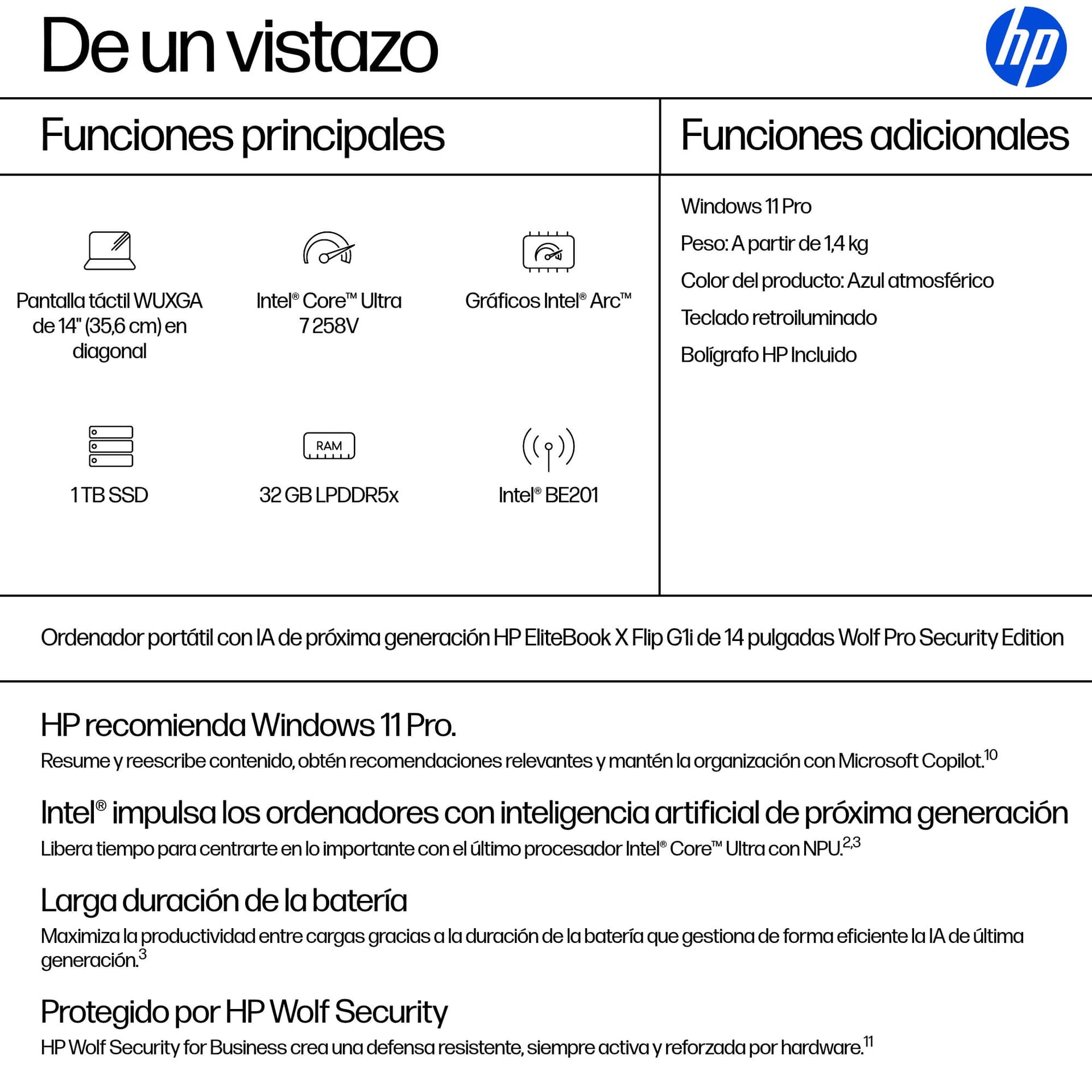 Portátil Profesional HP EliteBook X Flip G1i 14" con IA - imagen 5