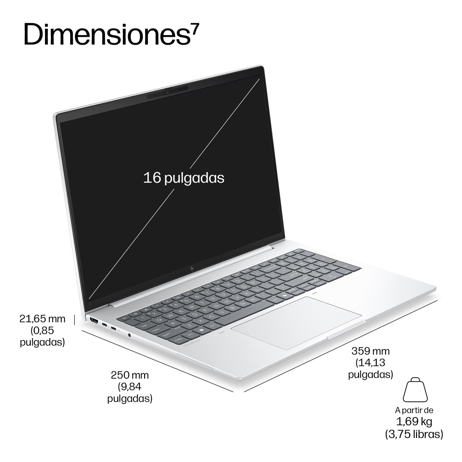 Portátil Profesional HP EliteBook 8 G2i 16" con IA - imagen 6