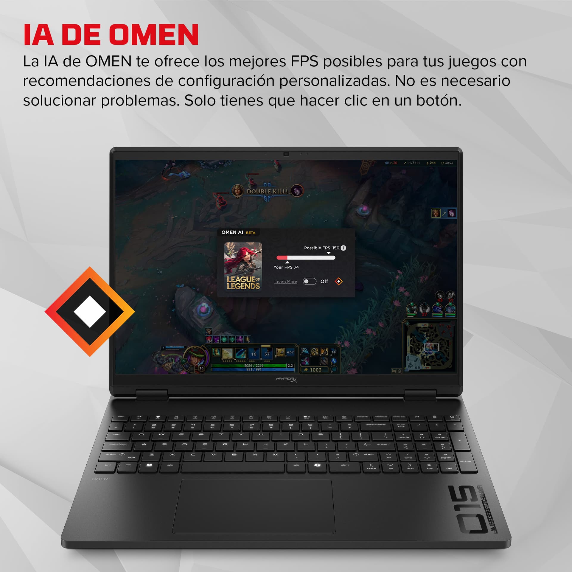 HP - Portátil Gaming HyperX OMEN 15-gb0002ns, Ryzen 7-260, 24GB, 1TB SSD, Nvidia GeForce RTX 5060 8GB, 15,3', W11, Sin cargador. - imagen 9