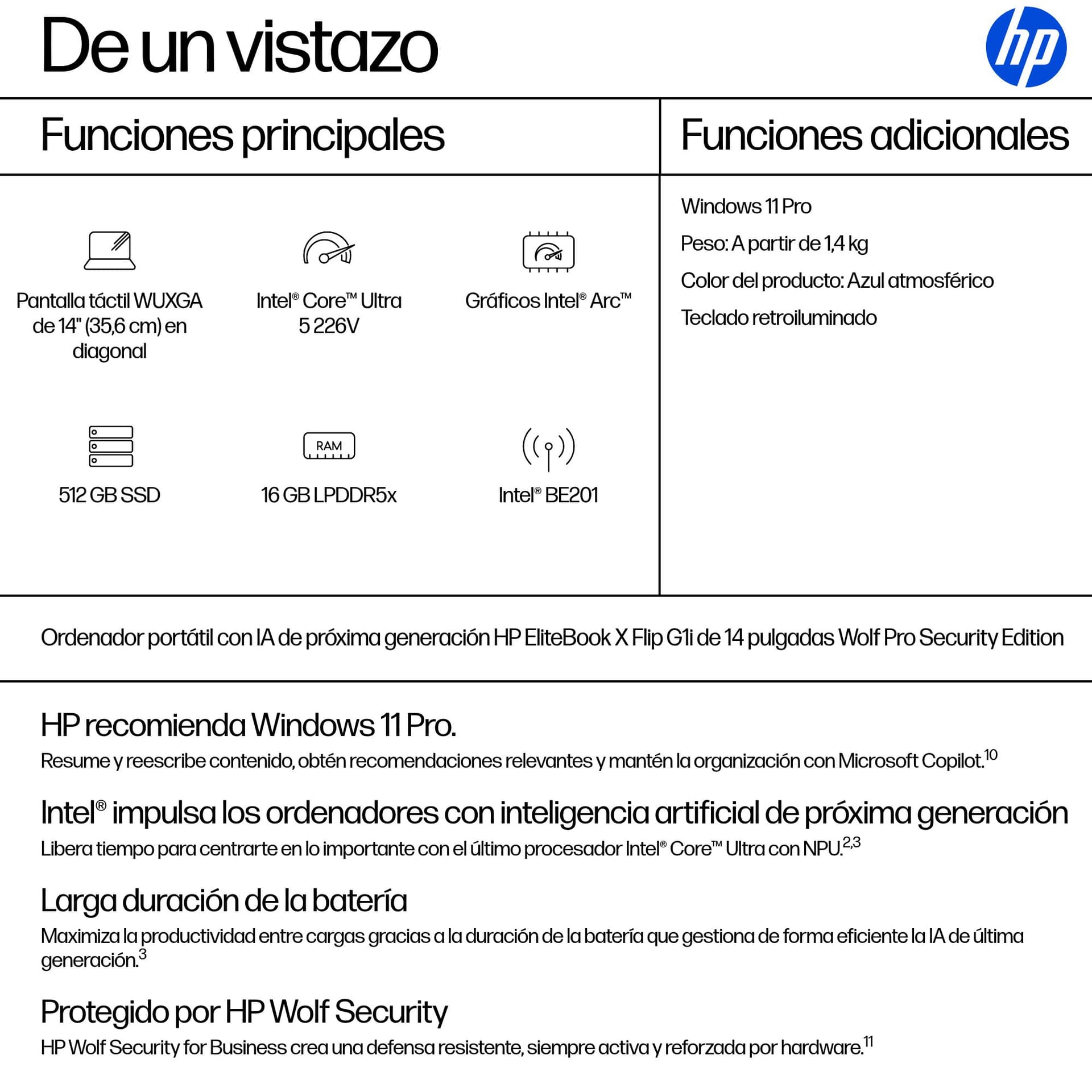 Portátil Profesional HP EliteBook X Flip G1i 14" con IA - imagen 5