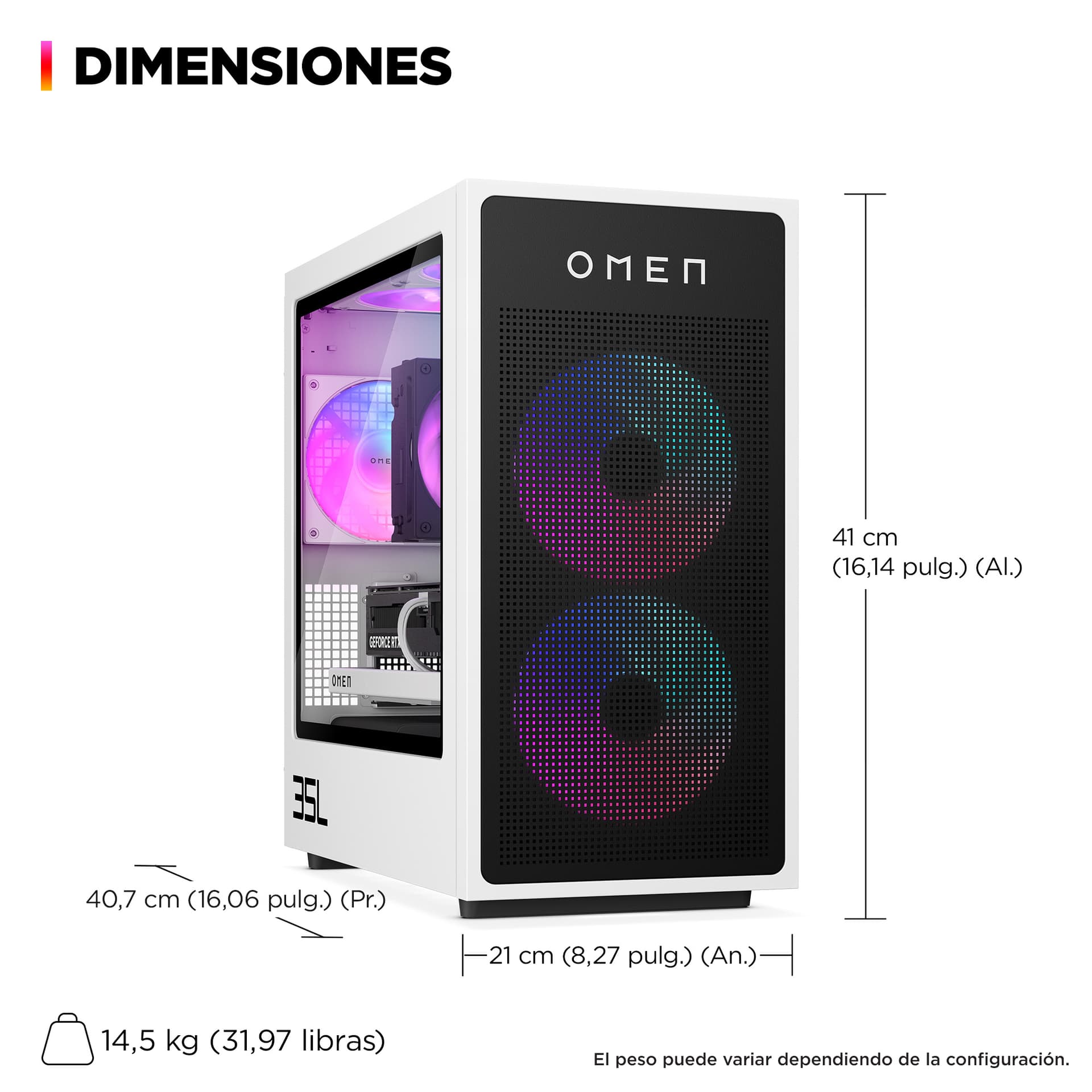 HP - Sobremesa Gaming HP OMEN GT16-0090ns, Ryzen 7-8700F, 32GB, 1TB SSD, Nvidia GeForce RTX 5070Ti 16GB, Sin SO. - imagen 6