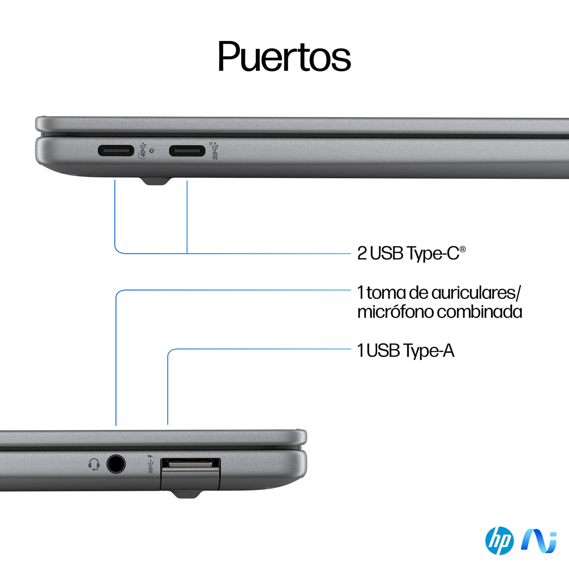 HP - Portátil HP OmniBook X 14-fe0000ns Copilot+PC, Snapdragon X Elite X1E-78-100, 16GB, 1TB SSD, 14', W11. - imagen 5