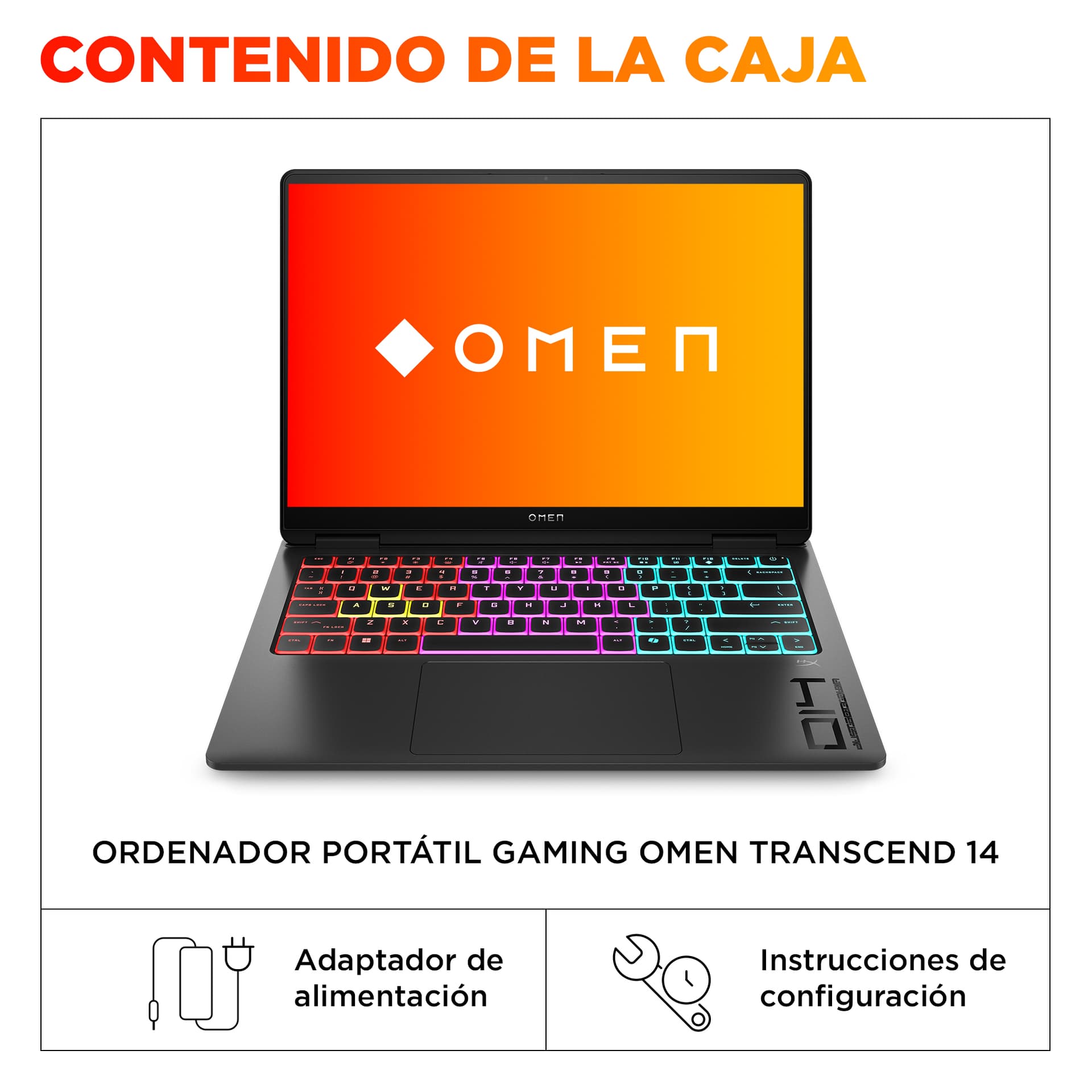 Portátil gaming - HP OMEN Transcend 14-fb1004ns, 14" 3K, Intel® Core™ Ultra 7 255H, 32GB RAM, 1TB SSD, GeForce RTX™ 5060, Sin sistema operativo - imagen 7