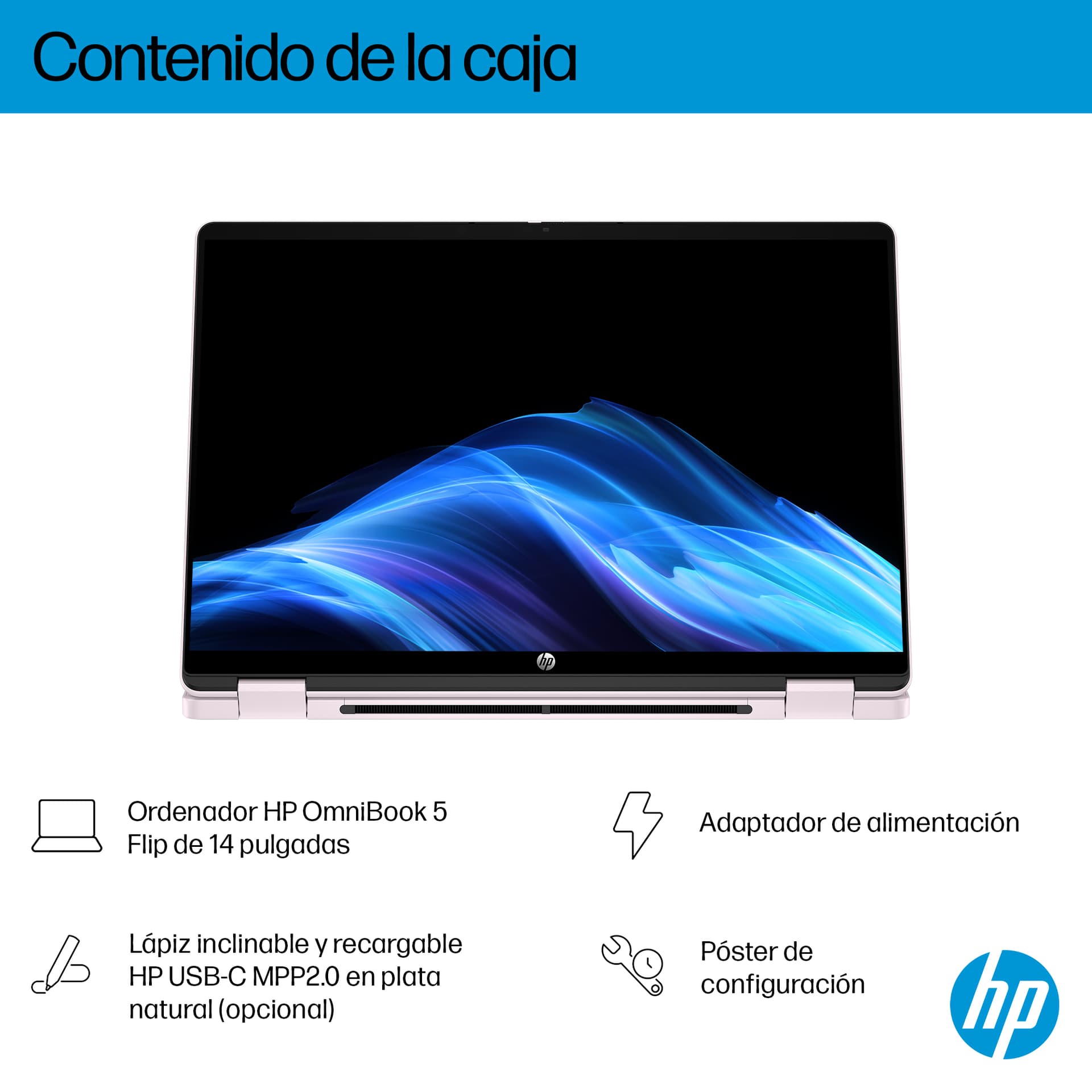 HP - Convertible 2 en 1 HP OmniBook 5 Flip 14-fp0042ns, Intel Core 5 120U, 16GB, 1TB SSD, 14" OLED, W11, Sin cargador. - imagen 7