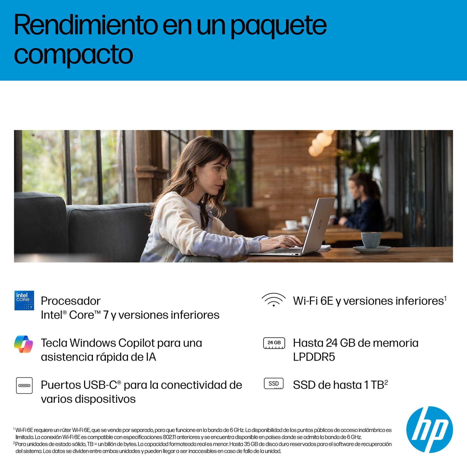 HP - Convertible 2 en 1 HP OmniBook 5 Flip 14-fp0003ns, Intel Core 7-150U, 16GB, 1TB SSD, 14', W11. - imagen 8