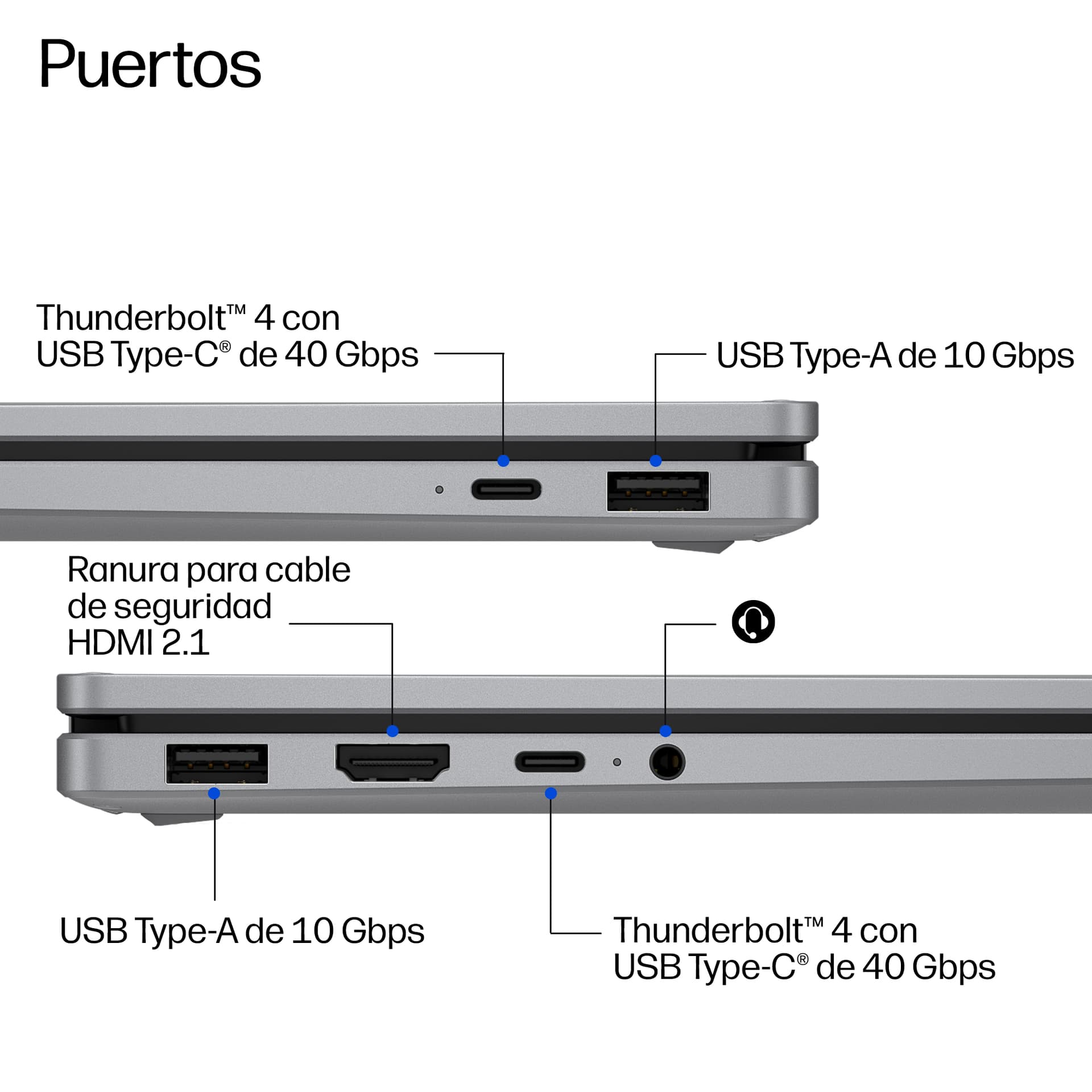 Convertible 2 en 1 - HP OmniBook X Flip 16-cc0000ns, Copilot+PC, 50 TOPS, AMD Ryzen™ AI 7 450, 32 GB RAM, 1TB SSD, Windows 11 Home, Meteor silver - imagen 5