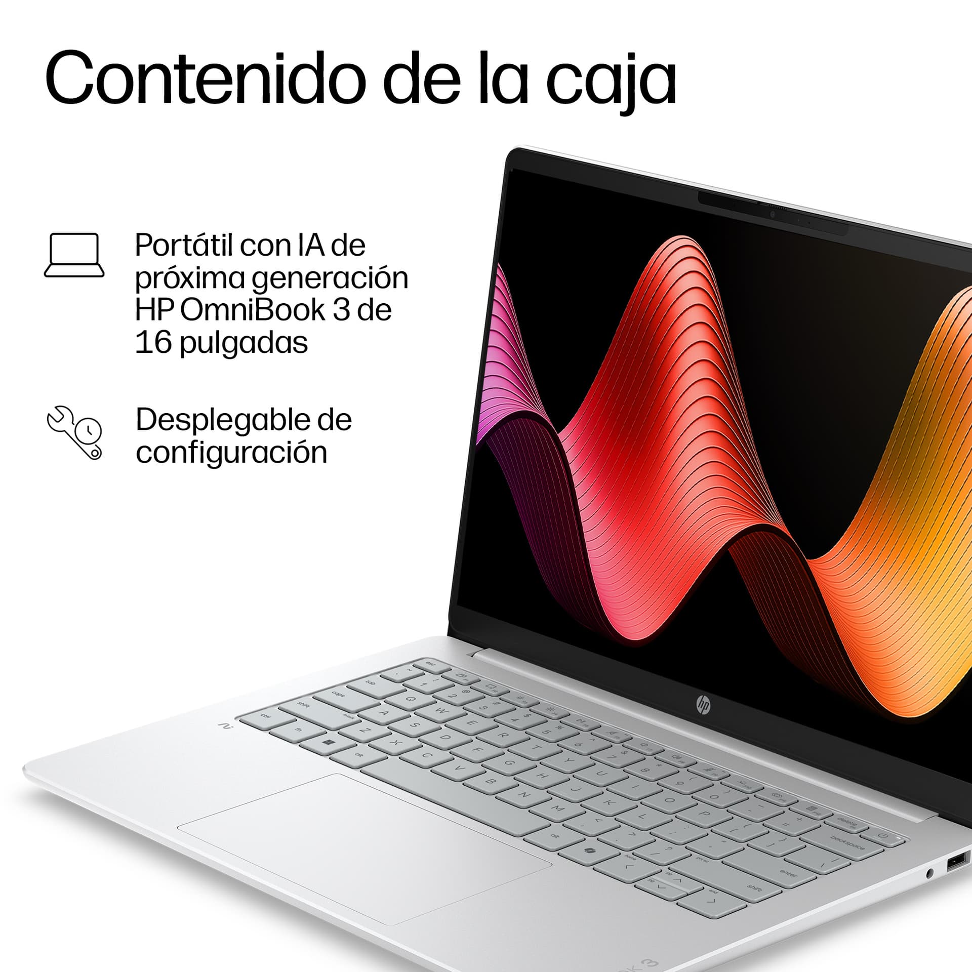 HP - Portátil HP OmniBook 3 16-bv0007ns, Copilot+PC, Ryzen AI 7-445, 24GB, 1TB SSD, 16' OLED, W11, Sin cargador. - imagen 7