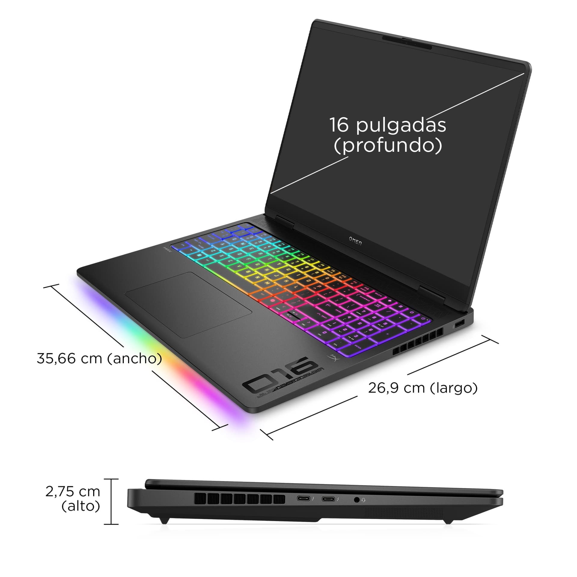 HP - Portátil Gaming HP OMEN MAX 16-ah0017ns, Intel Core Ultra 7-255HX, 32GB, 1TB SSD, Nvidia GeForce RTX 5070Ti 12GB, 16', W11. - imagen 6