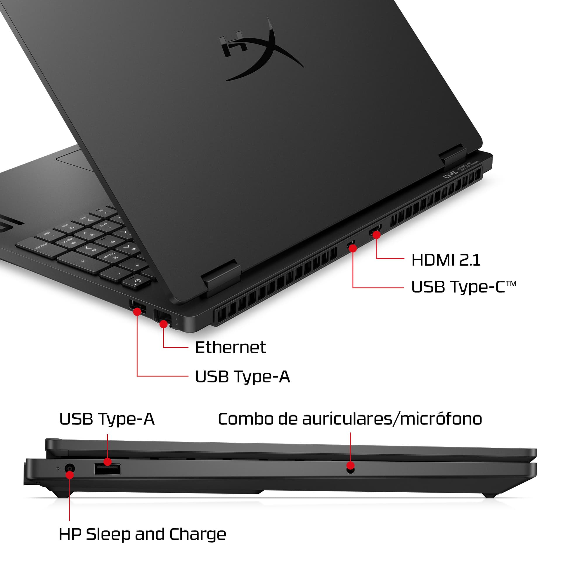 HP - Portátil Gaming HyperX OMEN 15-gb0002ns, Ryzen 7-260, 24GB, 1TB SSD, Nvidia GeForce RTX 5060 8GB, 15,3', W11, Sin cargador. - imagen 6