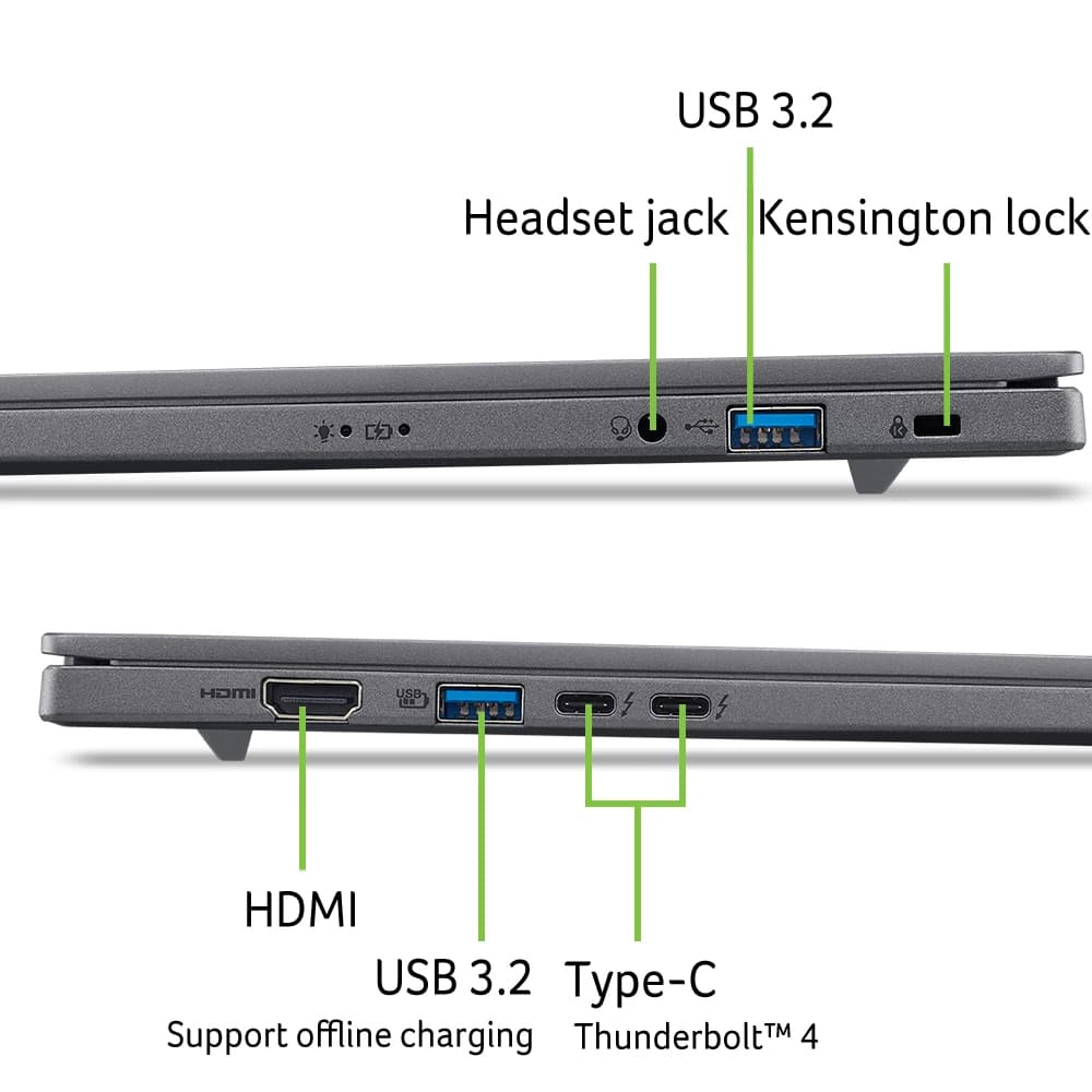 Acer - Portátil Acer Aspire 16 AI A16-I71M-56B8, Copilot+ PC, Intel Core Ultra 5 325, 16GB, 512GB SSD, 16", W11. - imagen 3