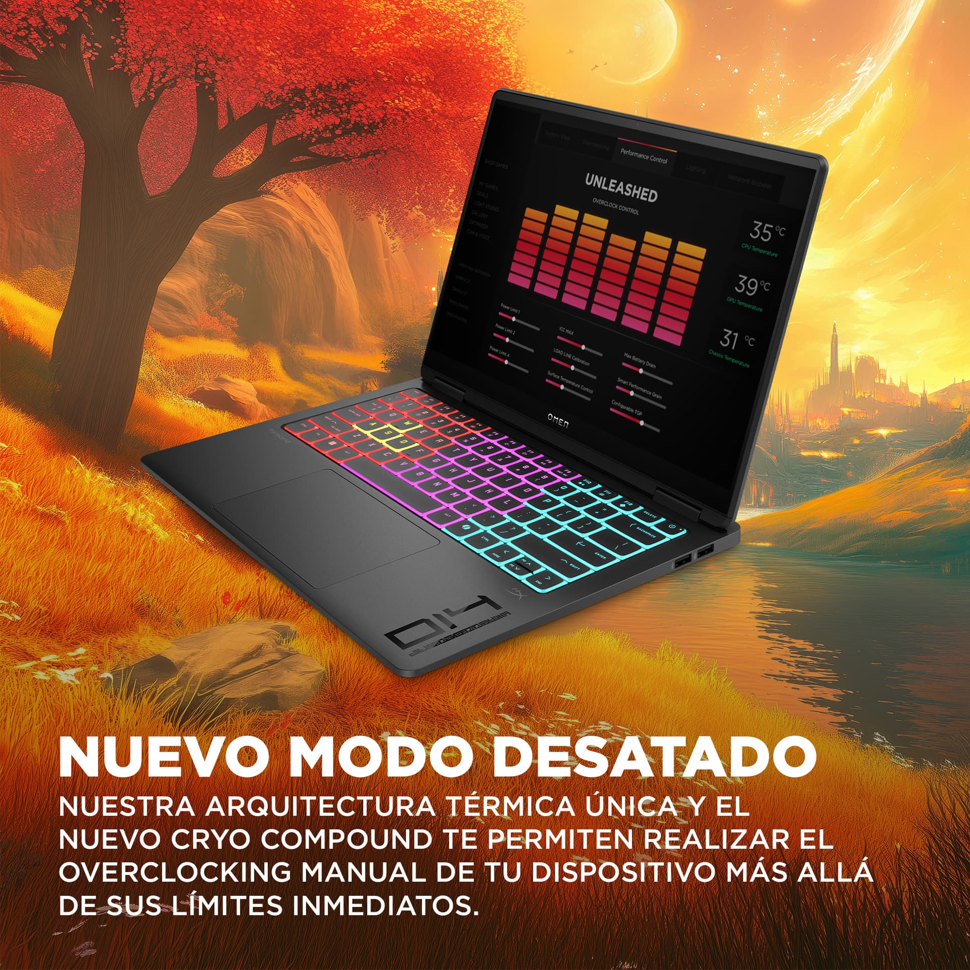 Portátil gaming - HP OMEN Transcend 14-fb1004ns, 14" 3K OLED, Intel® Core™ Ultra 7 255H, 32GB RAM, 1TB SSD, GeForce RTX™ 5060, Sin sistema operativo - imagen 12