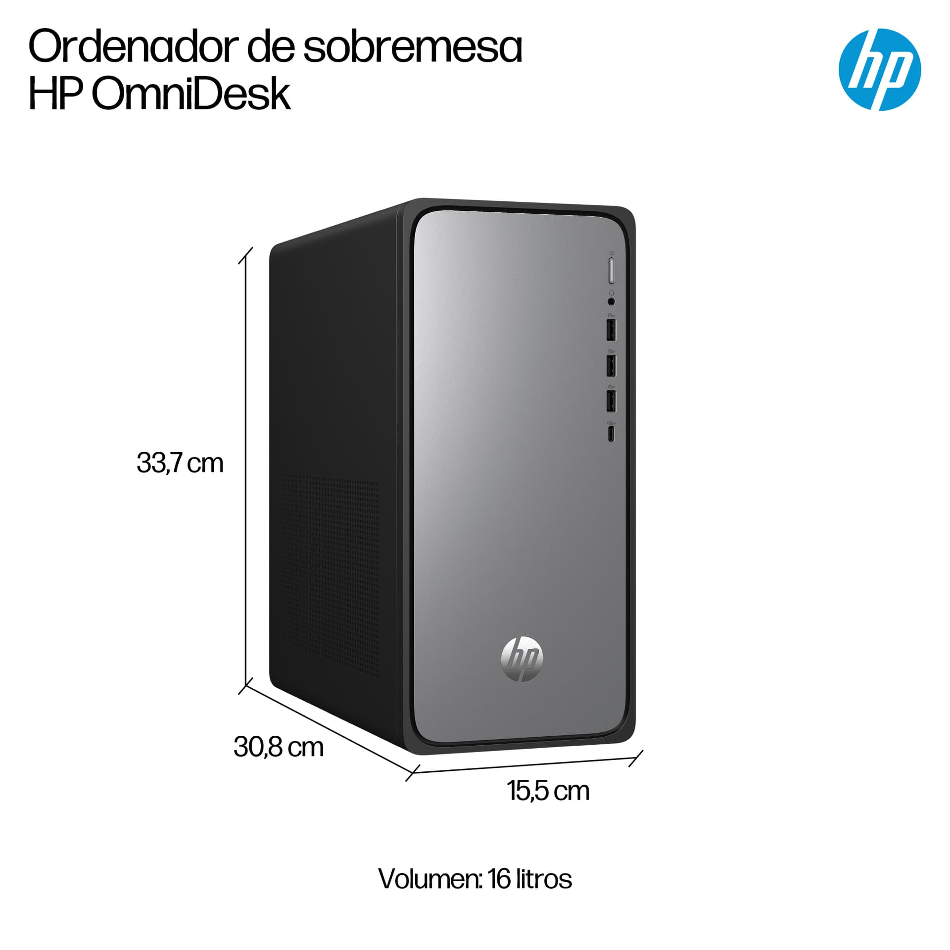 HP - Sobremesa HP OmniDesk M02-0001ns, Intel Core i7-14700, 16GB, 1TB SSD, W11. - imagen 6