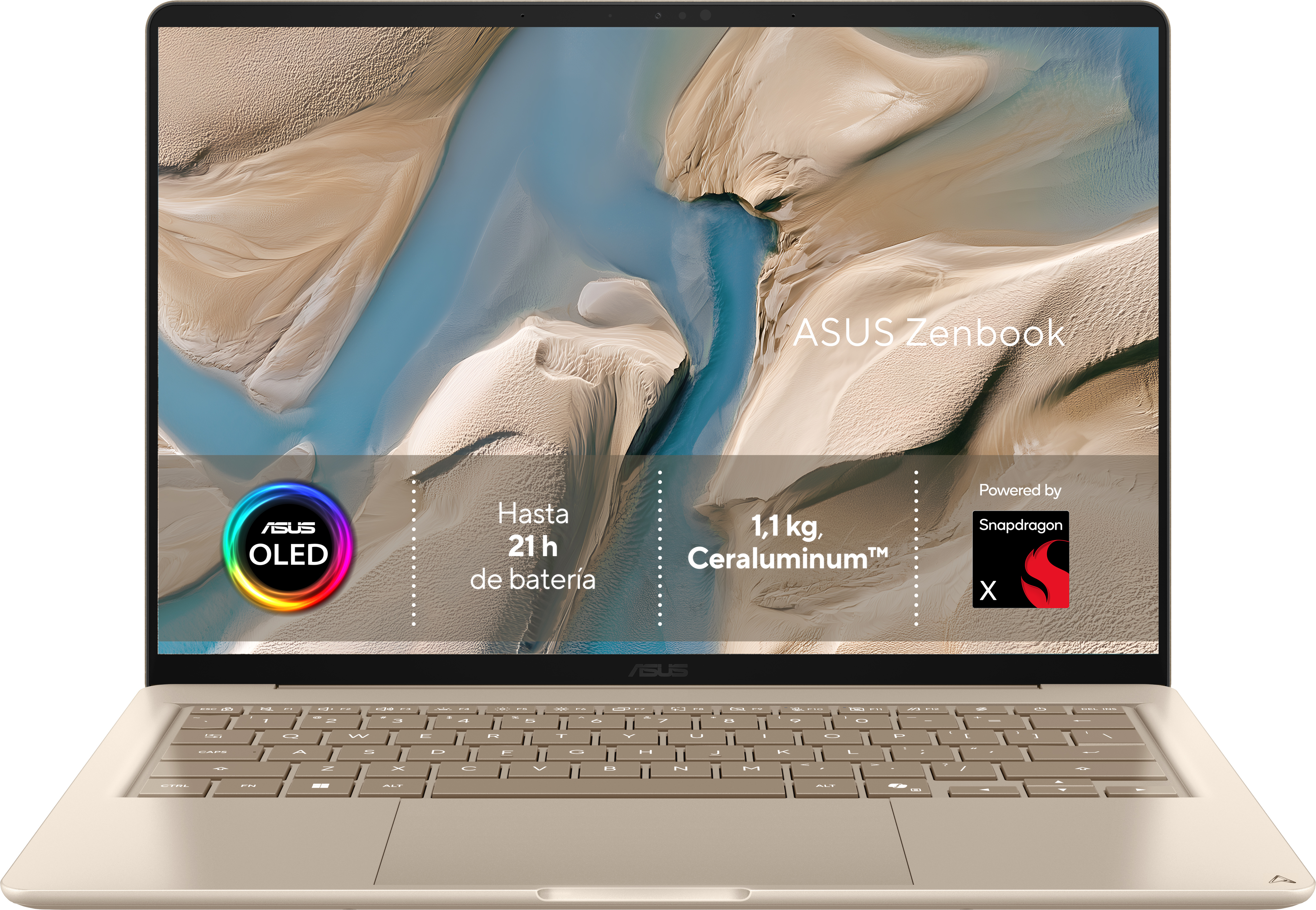 Portátil - ASUS Zenbook 14 OLED UX3480QA-U1155W Copilot+ PC, 14" WUXGA, Snapdragon® X1-26-100 45 TOPS, 16GB RAM, 256GB SSD, W11H, Sin cargador - imagen 2