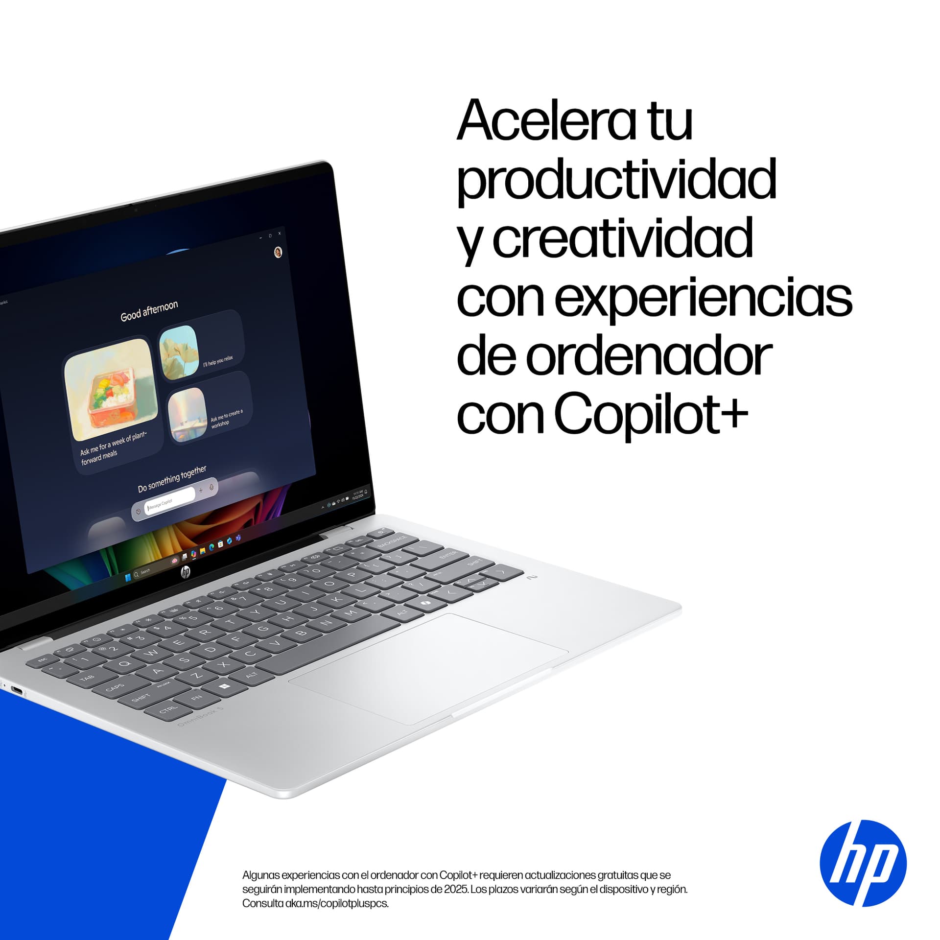 Portátil - HP OmniBook 5 NGAI 14-he0001ns Copilot+PC, 14" 2K OLED, Qualcomm Snapdragon X Plus X1P-42-100 45 TOPS, 32GB RAM, 1TB SSD, W11H, Plata - imagen 9