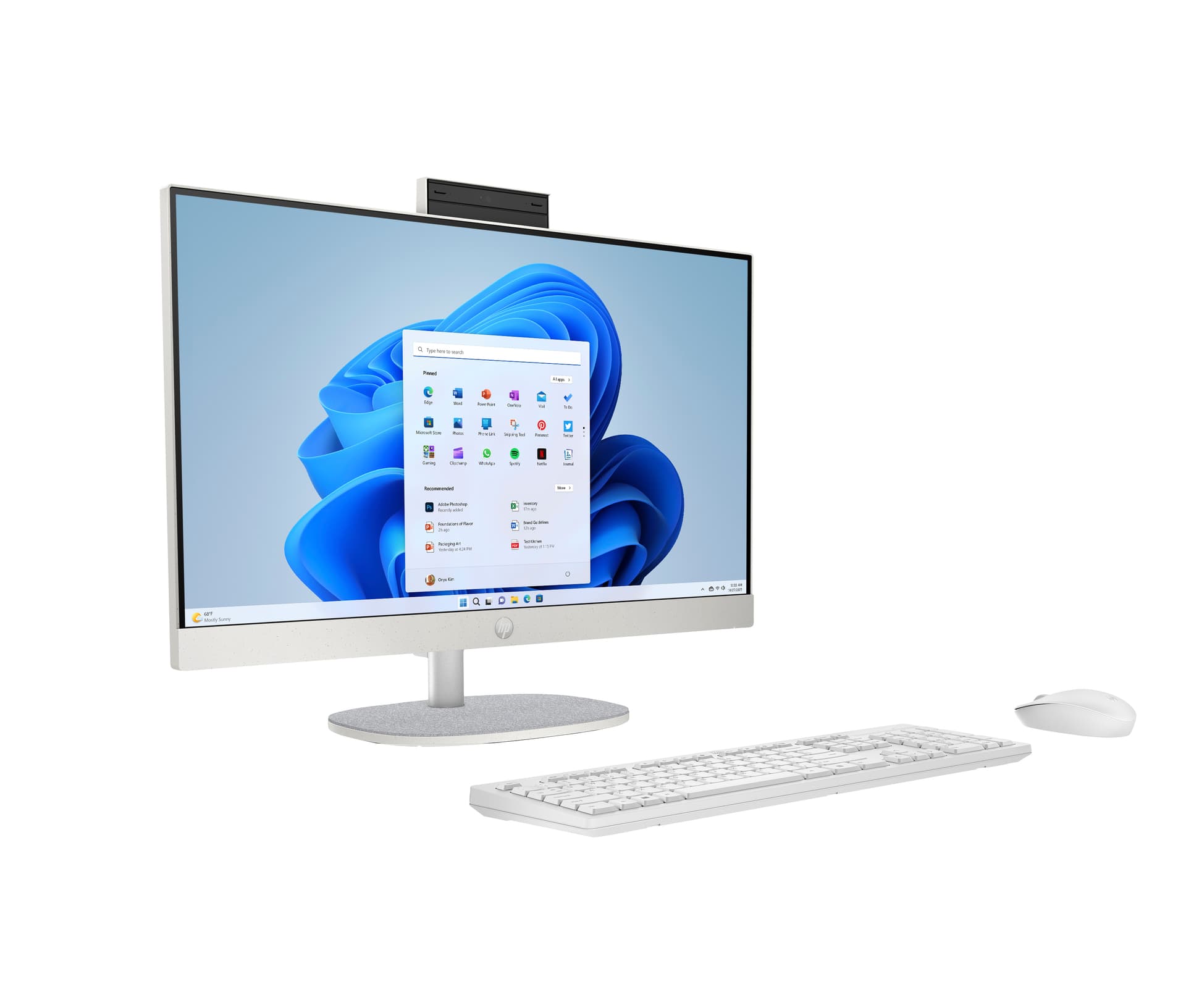 All in One - HP 24-cr0161ns 23,8" Full HD, AMD Ryzen™ 5 7520U, 16 GB RAM, 512 SSD, Gráficos Radeon™ 610M, Sin Sistema Operativo, Blanco - imagen 3