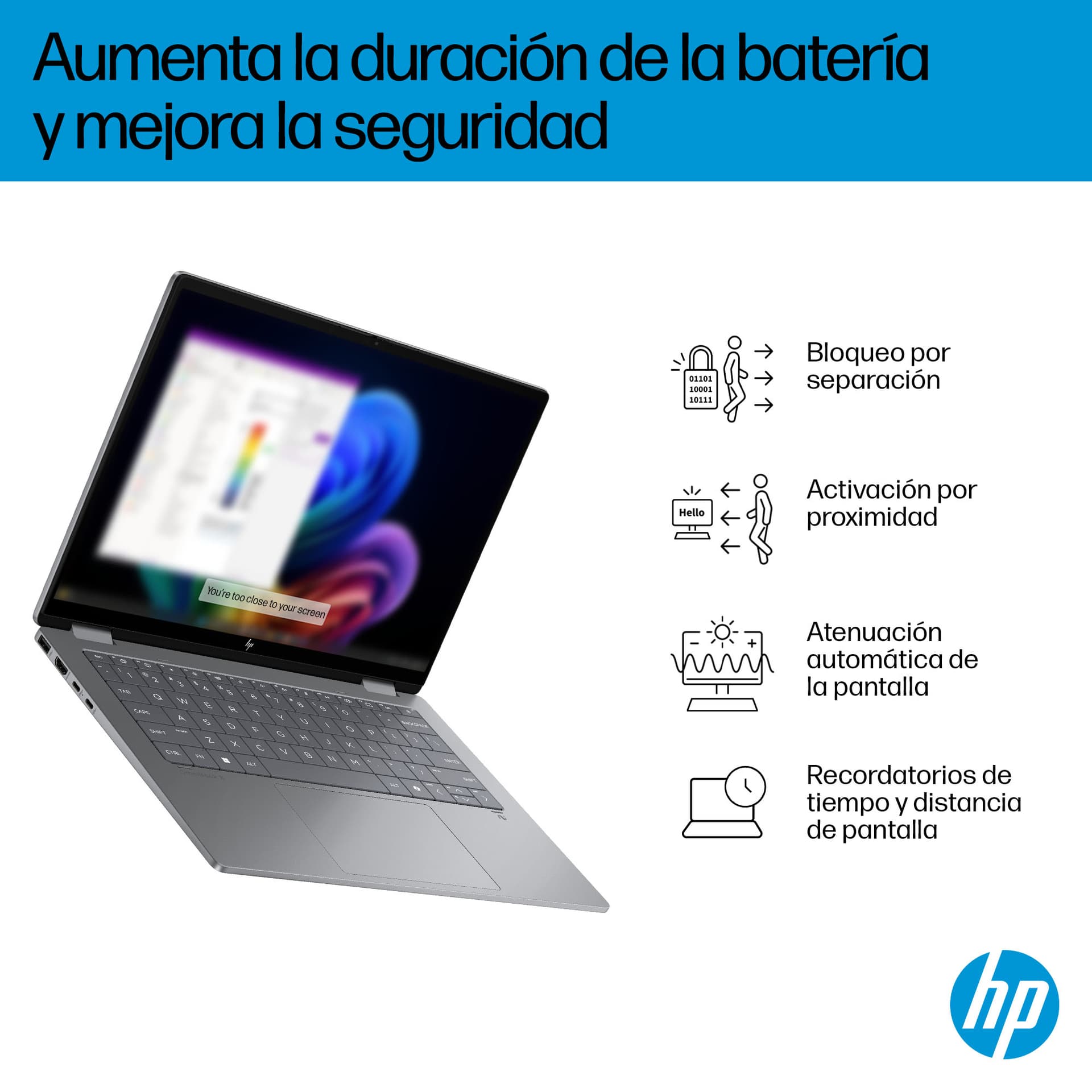 HP - Convertible 2 en 1 HP OmniBook X Flip 14-fk0001ns, Copilot+PC, Ryzen IA 7-350, 16GB, 1TB SSD, 14' OLED, W11. - imagen 10