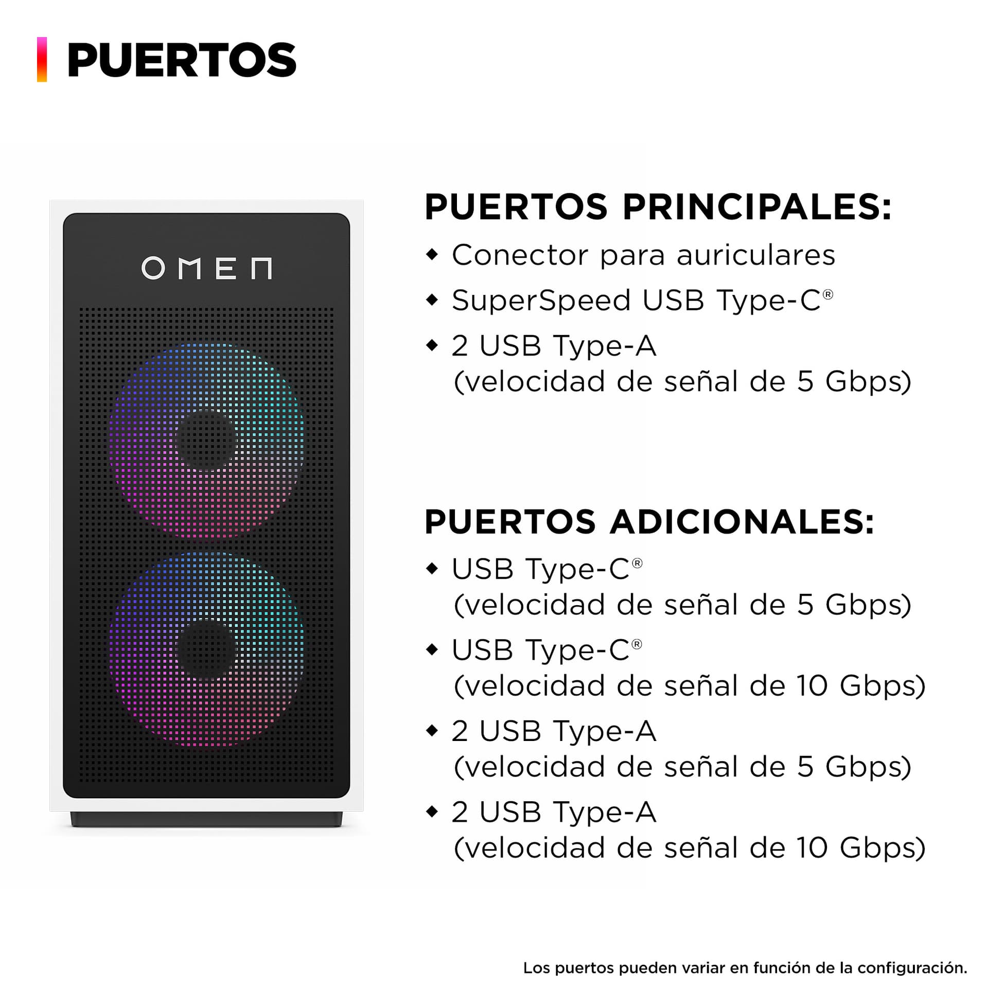 HP - Sobremesa Gaming HP OMEN GT16-0125ns (Edición Valorant), i7, 32GB, 1TB SSD, NVIDIA GeForce RTX 5060 8GB, W11. - imagen 4