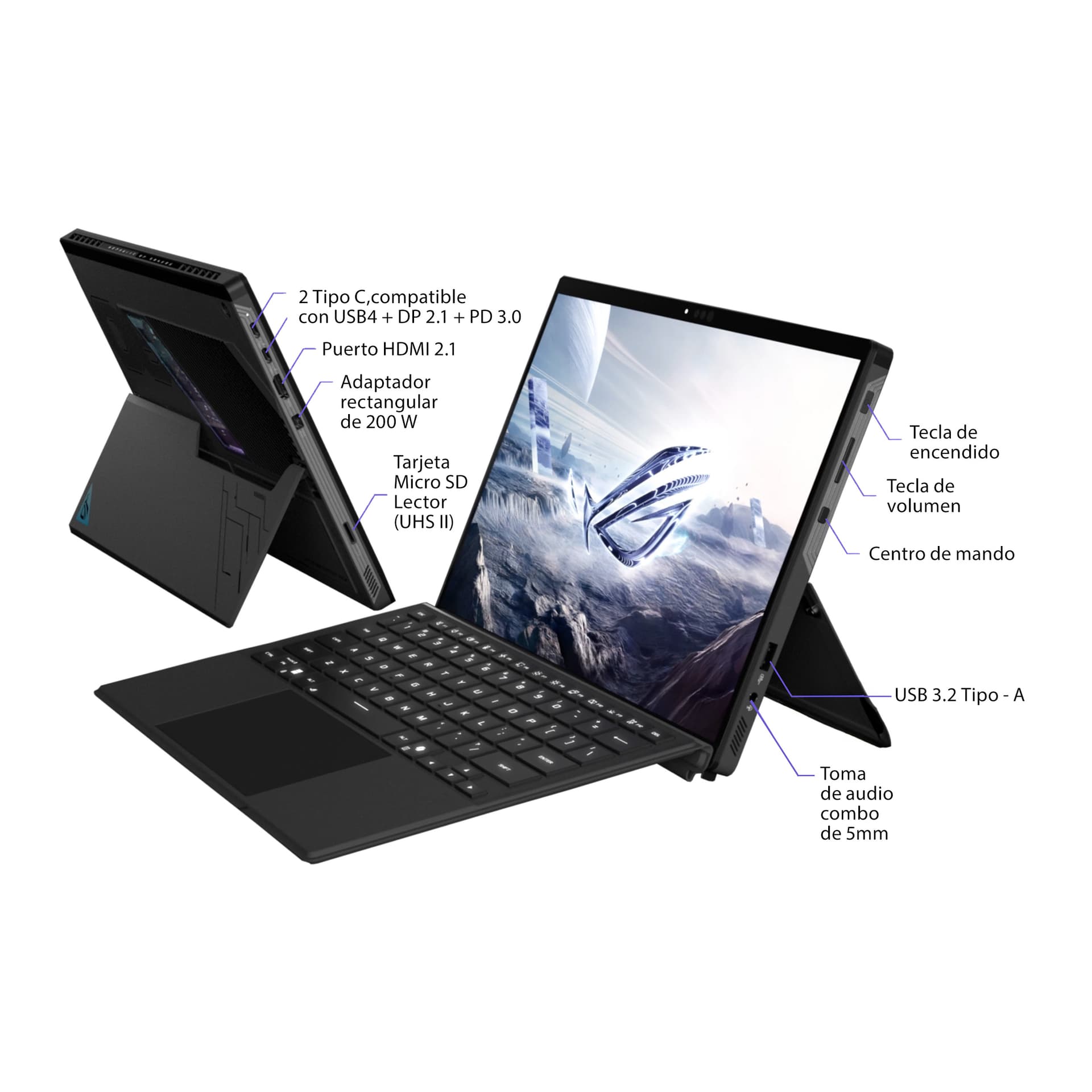 Asus - Convertible 2 en 1 Gaming ASUS ROG Flow Z13 GZ302EA-RU008W, Ryzen Max+ 395, 32GB, 1TB SSD, 13,4', W11. - imagen 5
