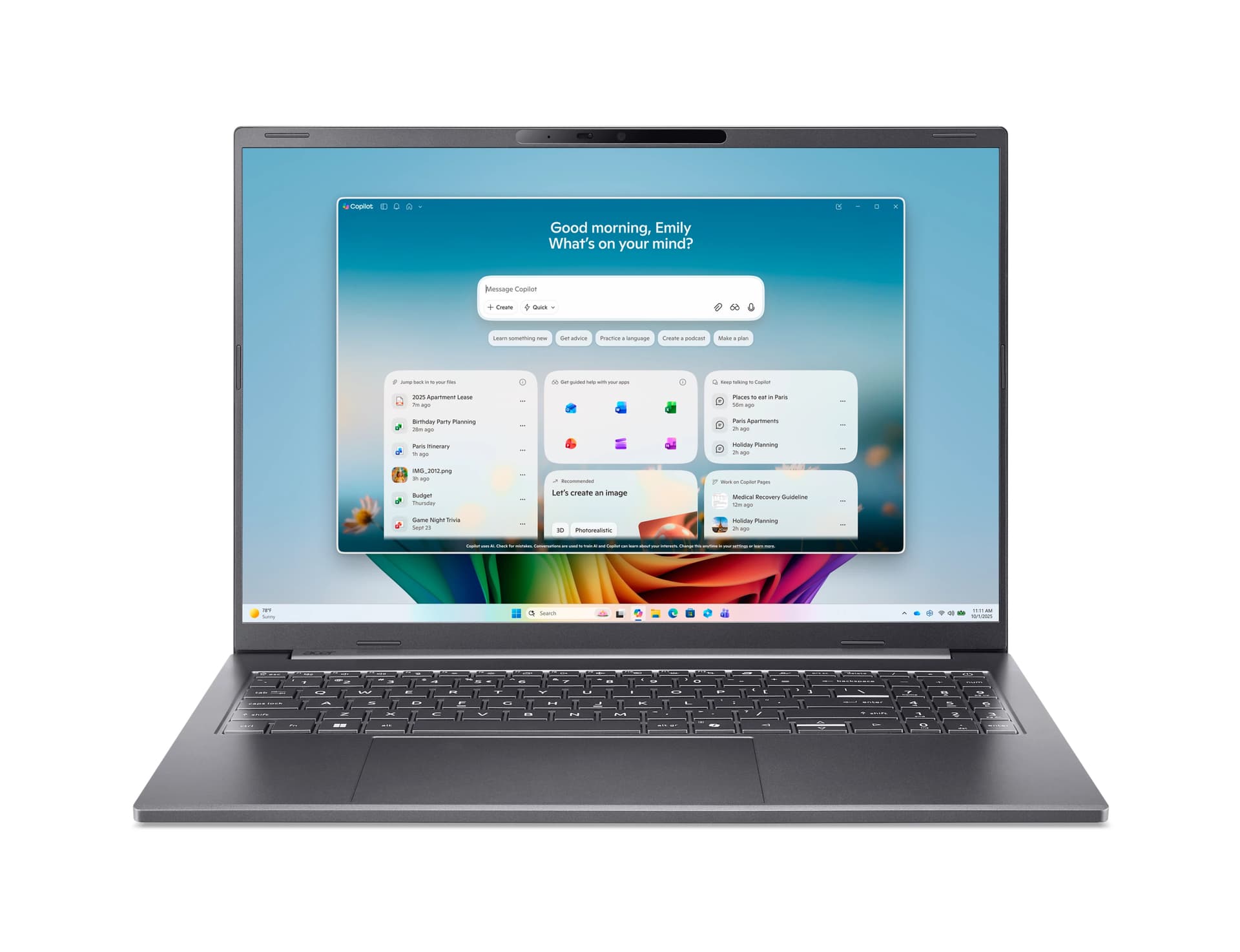 Acer - Portátil Acer Aspire 16 AI A16-I71M-56B8, Copilot+ PC, Intel Core Ultra 5 325, 16GB, 512GB SSD, 16", W11. - imagen 2