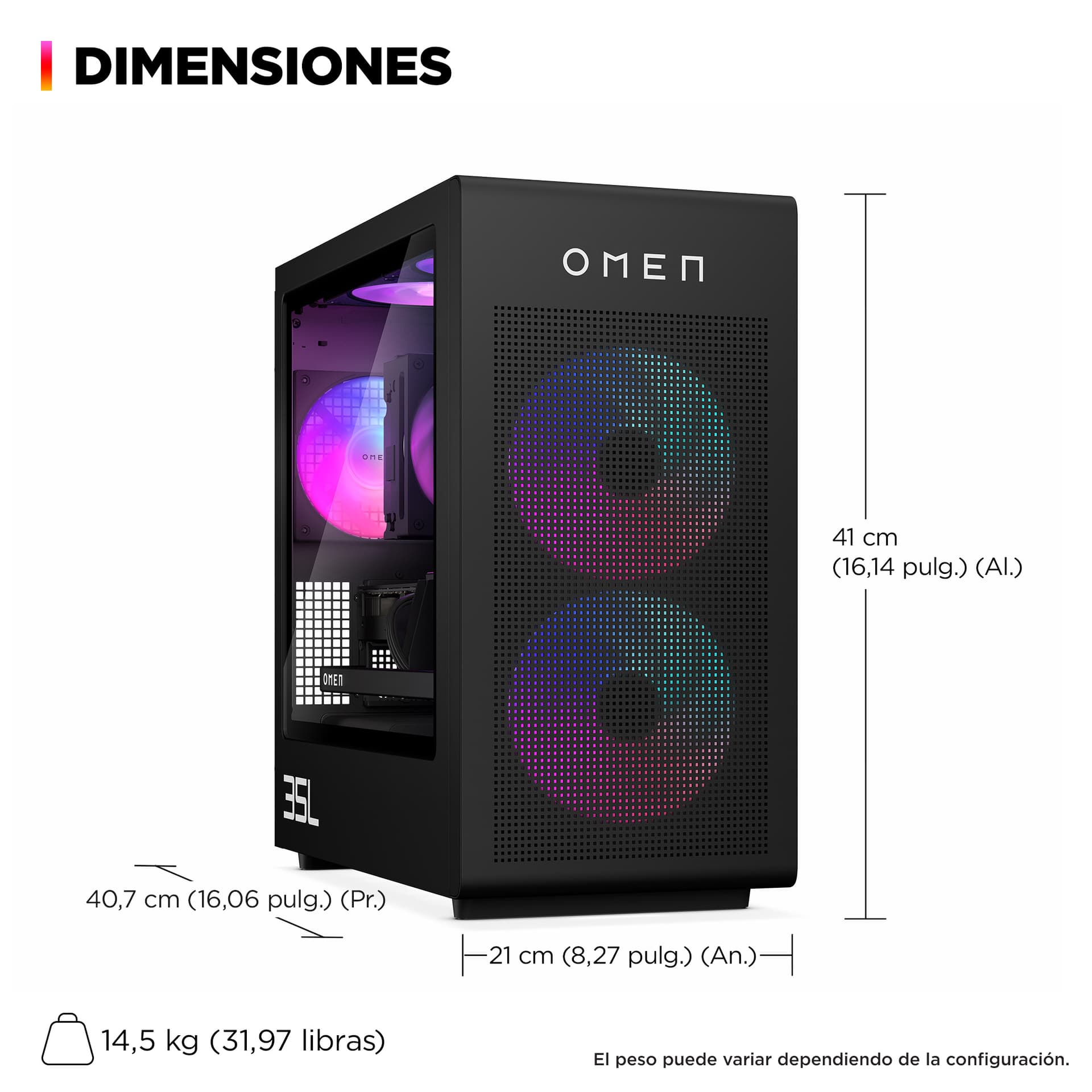 HP - Sobremesa Gaming HP OMEN GT16-0091ns, Intel Core Ultra 7-265F, 32GB, 1TB SSD, Nvidia GeForce RTX 5070Ti 16GB, W11. - imagen 6