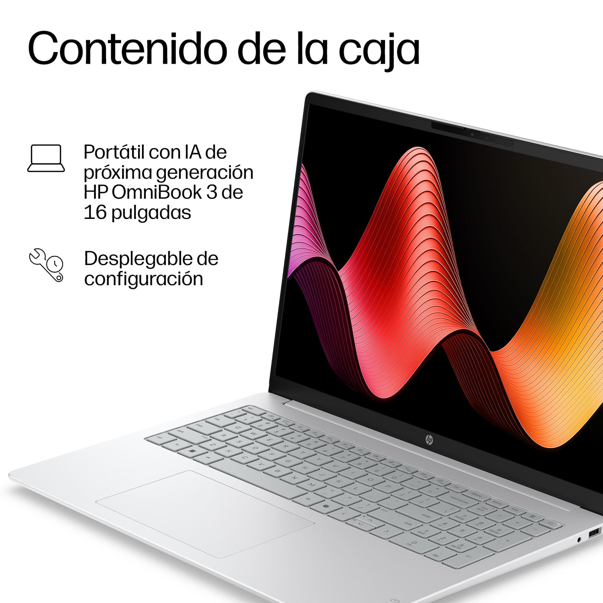 Portátil - HP OmniBook 3 Next Gen AI 16-bz0002nsx Copilot+PC, 16"2K, Snapdragon® X X1-26-100, 45 TOPS, 16 GB RAM, 512 SSD, W11 Home, Sin cargador - imagen 7