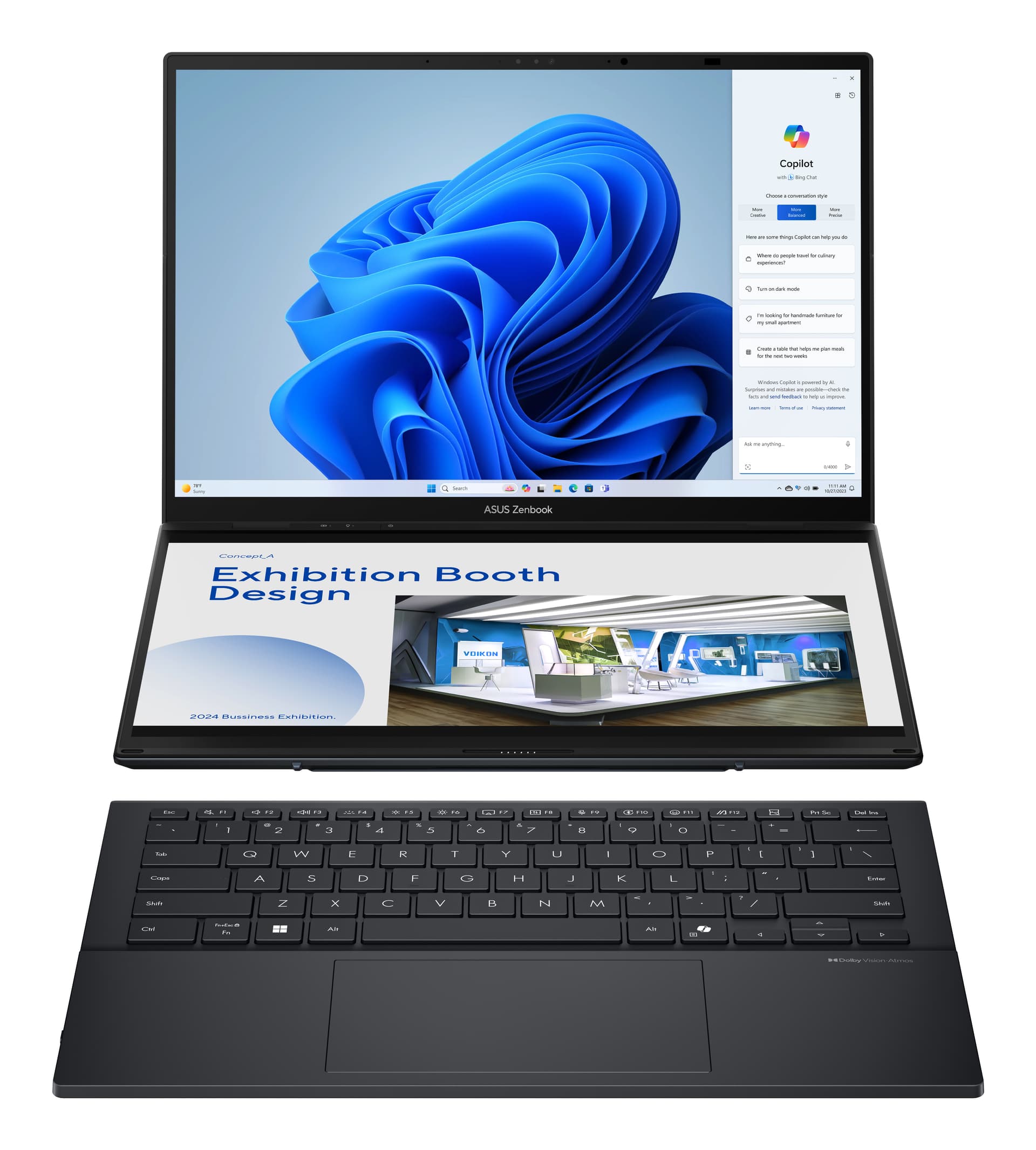 Asus - Portátil ASUS Zenbook Duo UX8406CA-QL335W, Intel Core Ultra 7-255H, 32GB, 1TB SSD, 14' OLED, W11. - imagen 3